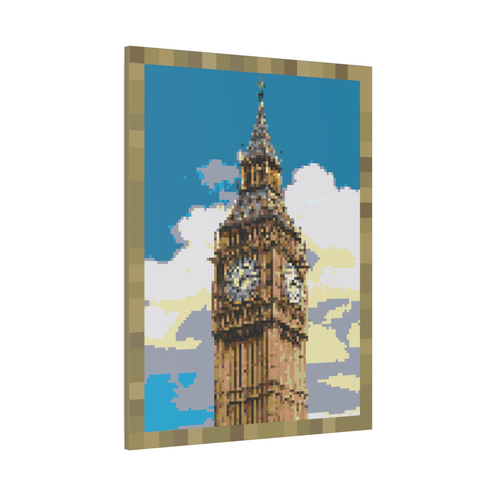 Big Ben Pixel-Style Matte Canvas Print