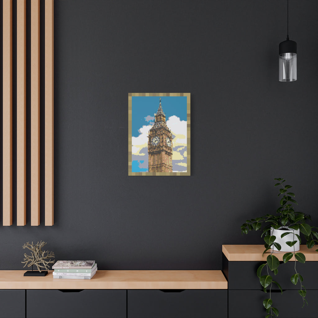 Big Ben Pixel-Style Matte Canvas Print
