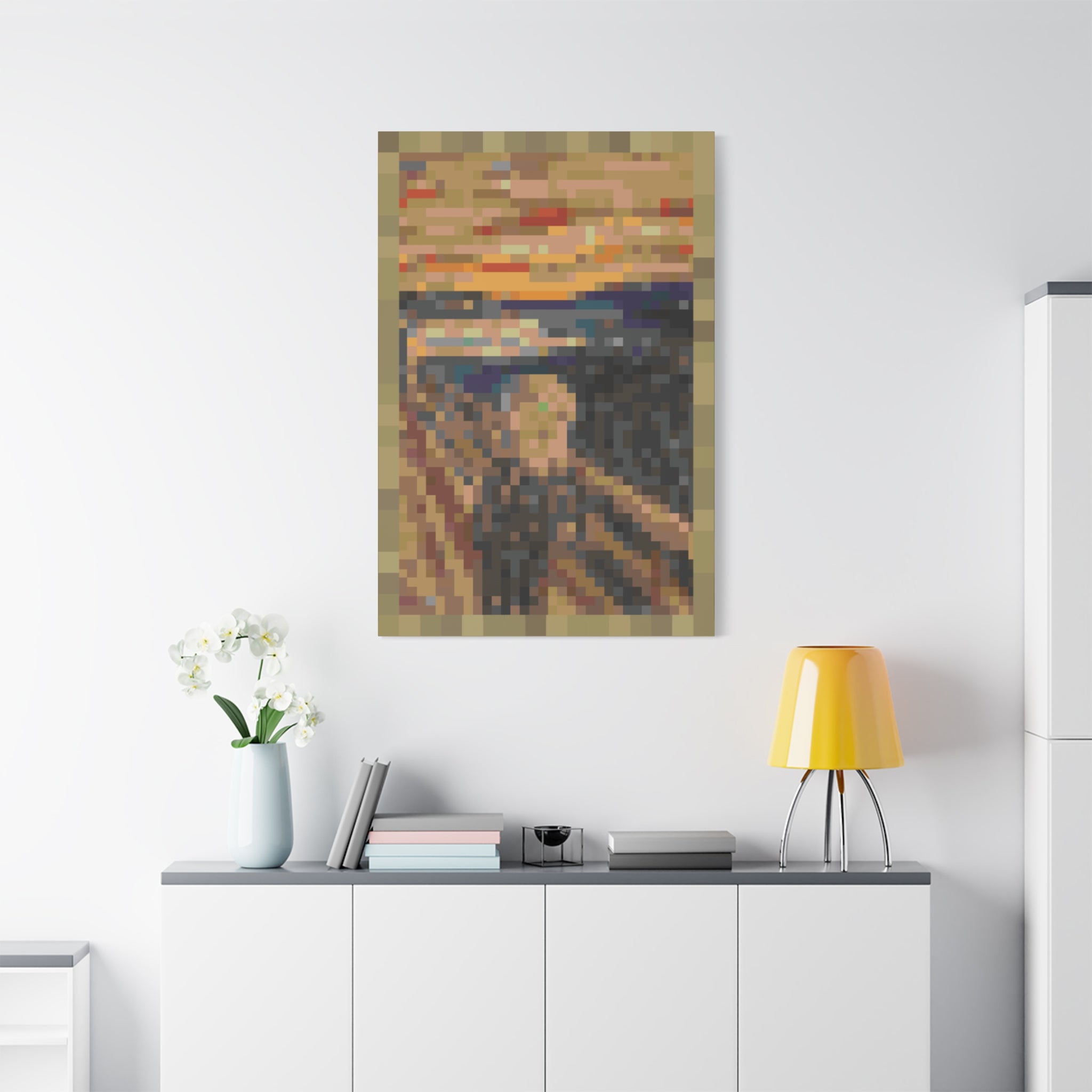 The Scream Pixel-Style Matte Canvas Print