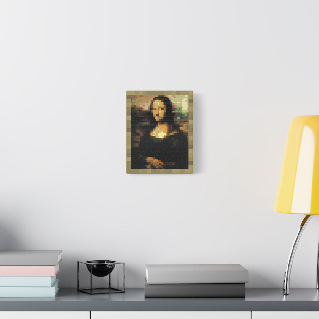 Mona Lisa Pixel-Style Matte Canvas Print