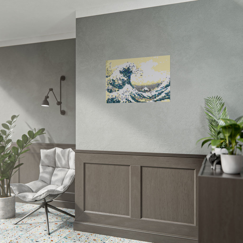 The Great Wave Pixel-Style Rolled Art Print