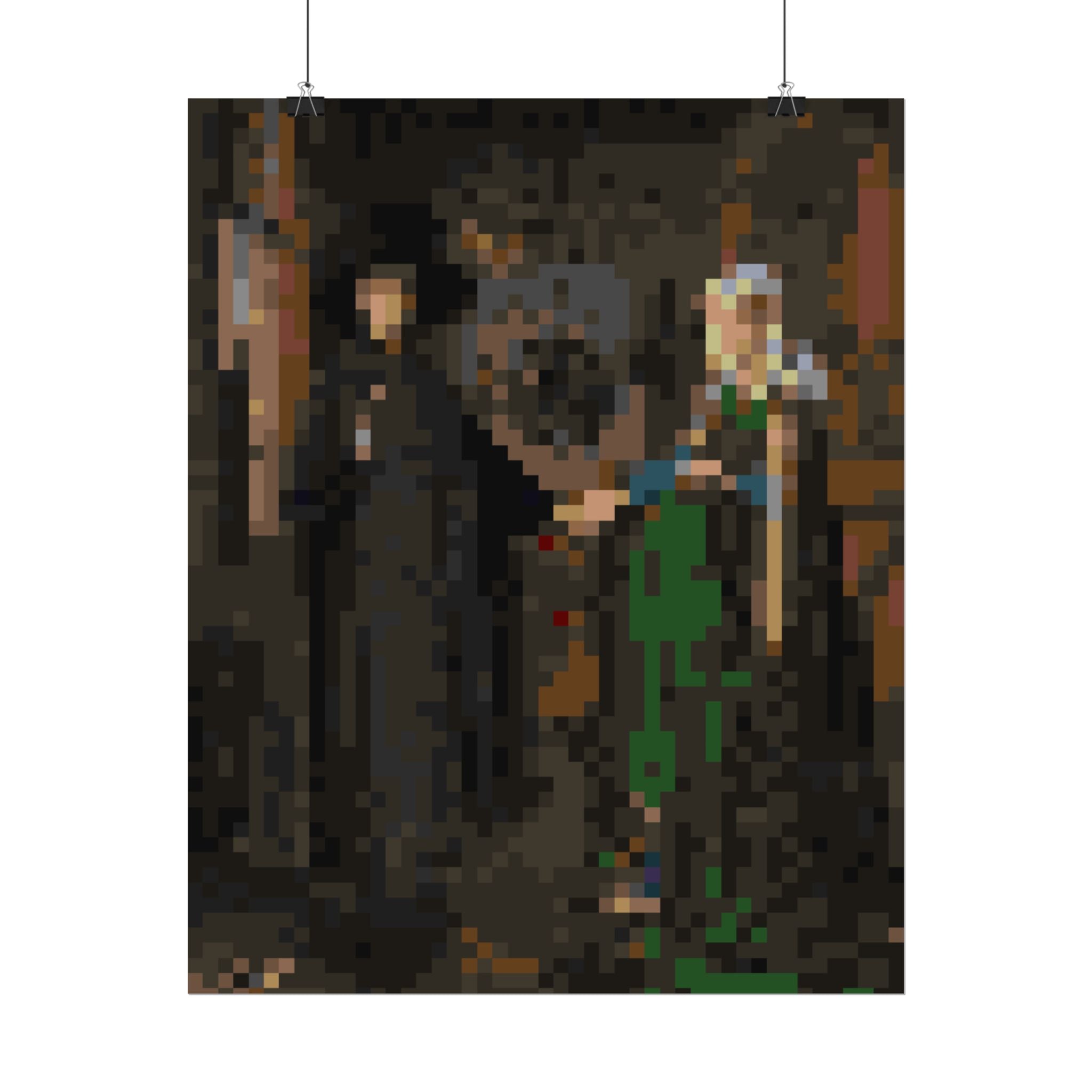 The Arnolfini Portrait Pixel-Style Rolled Art Print