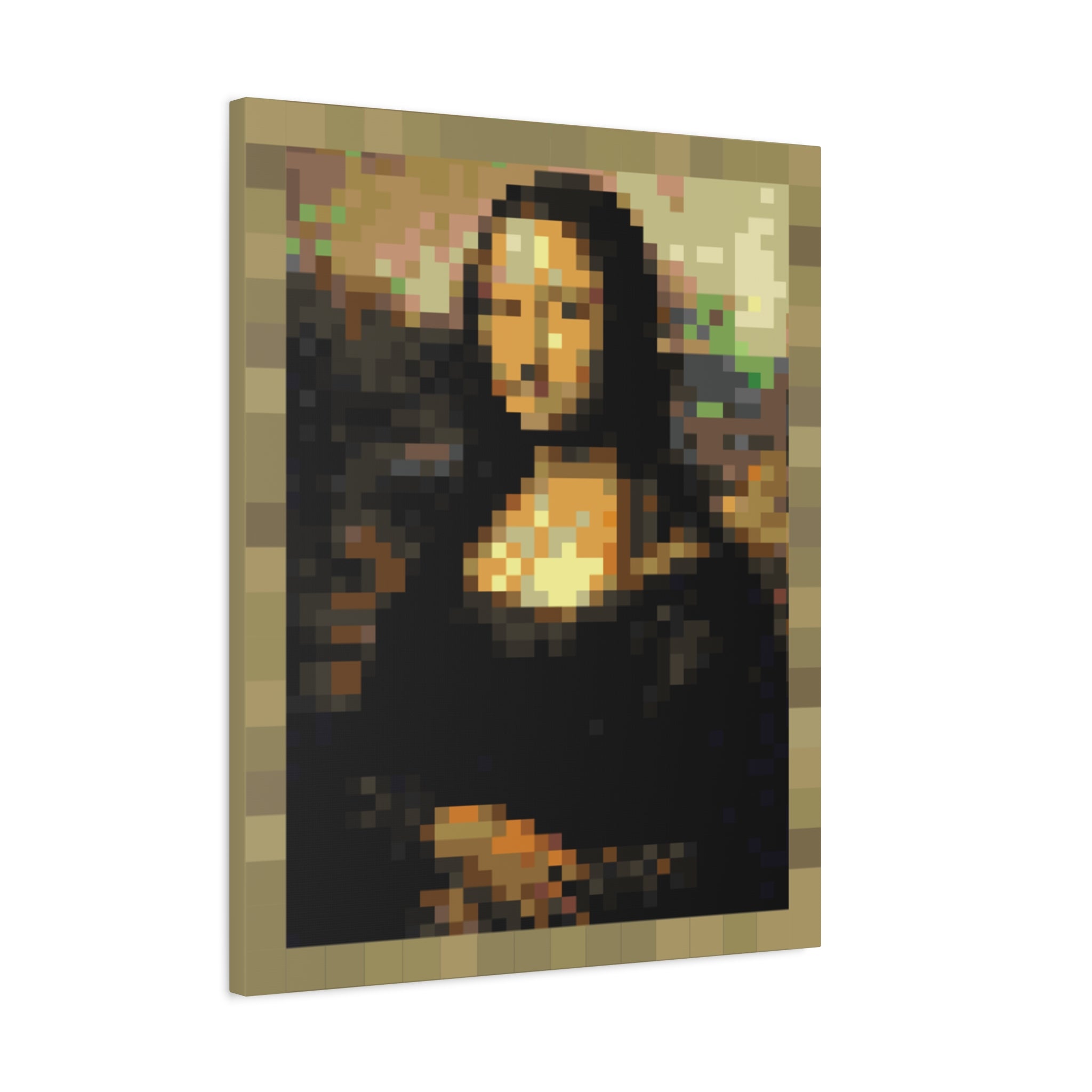 Mona Lisa Pixel-Style Matte Canvas Print