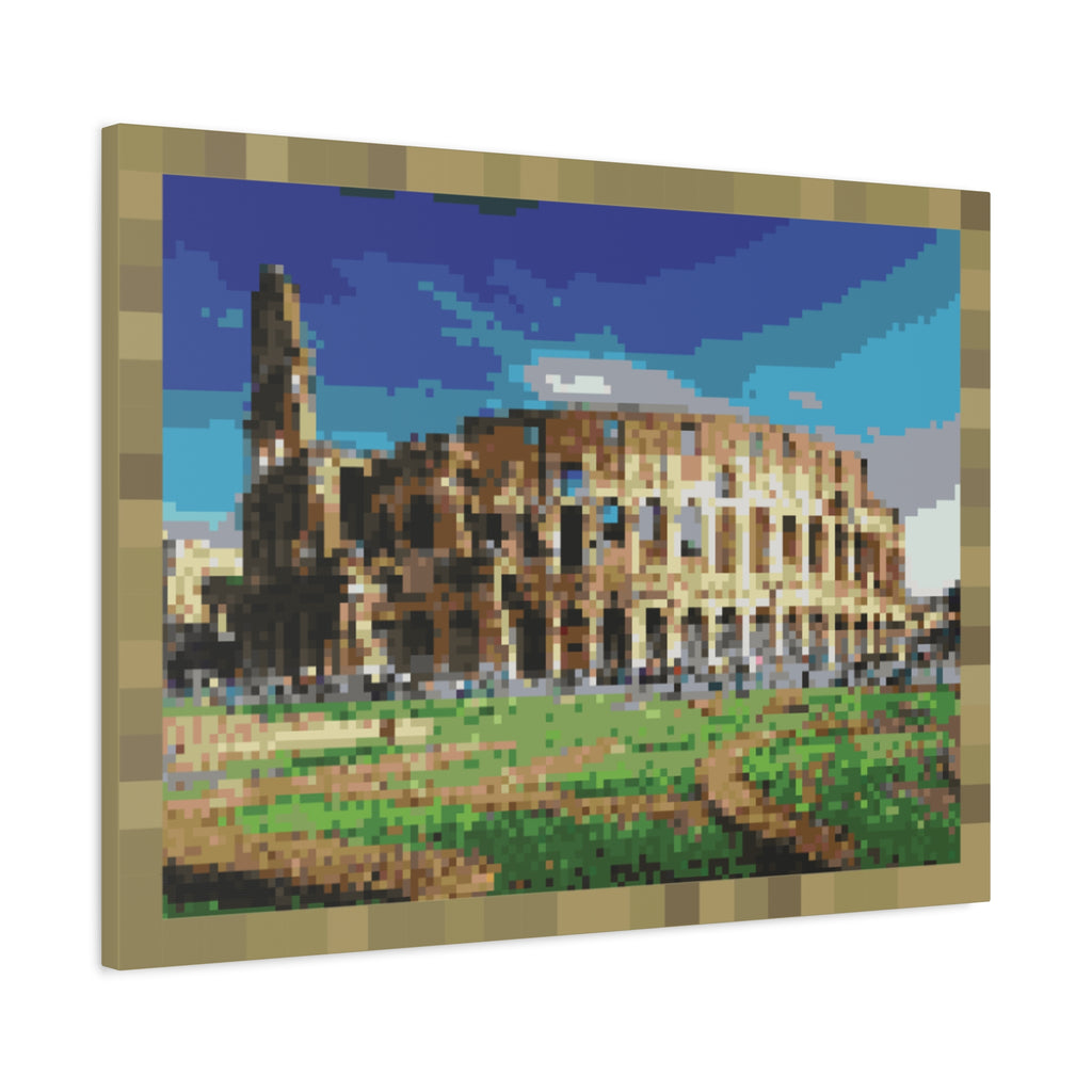 Colosseum Pixel-Style Matte Canvas Print