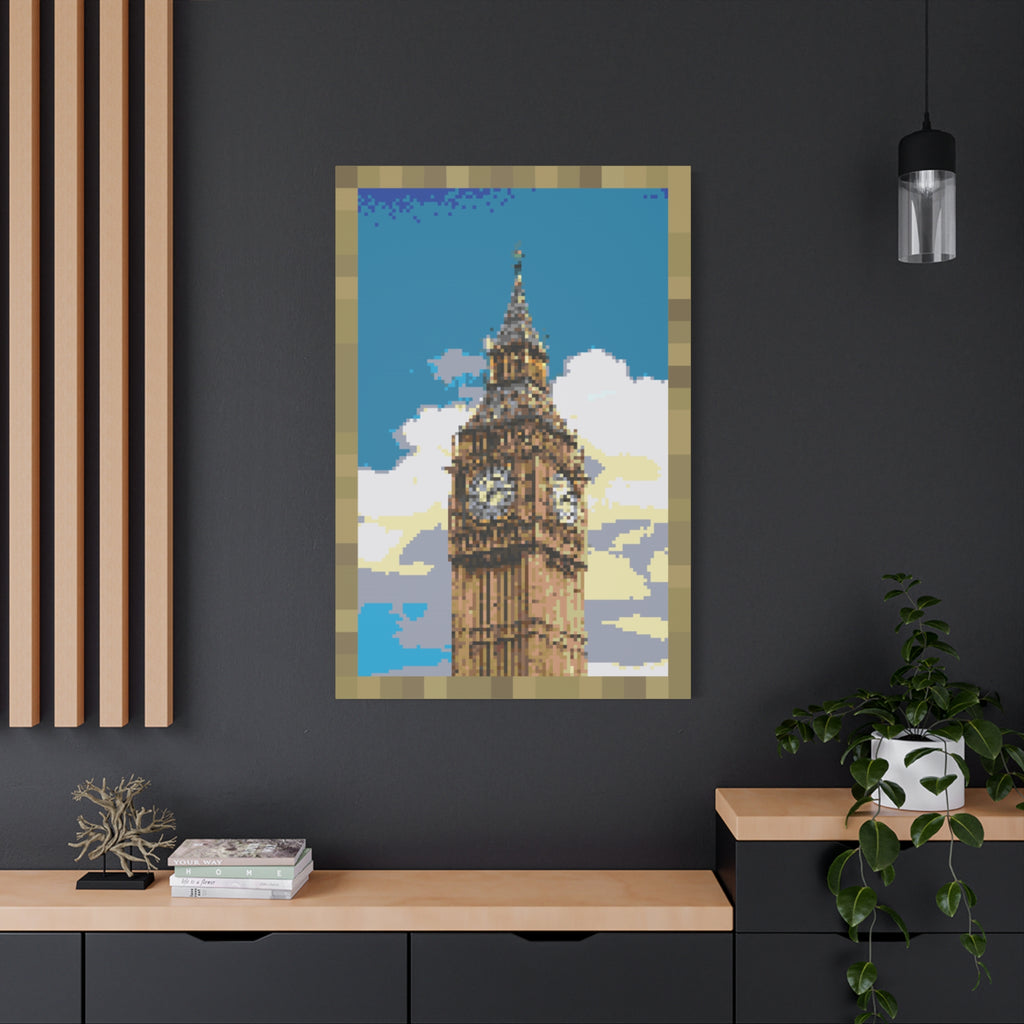 Big Ben Pixel-Style Matte Canvas Print
