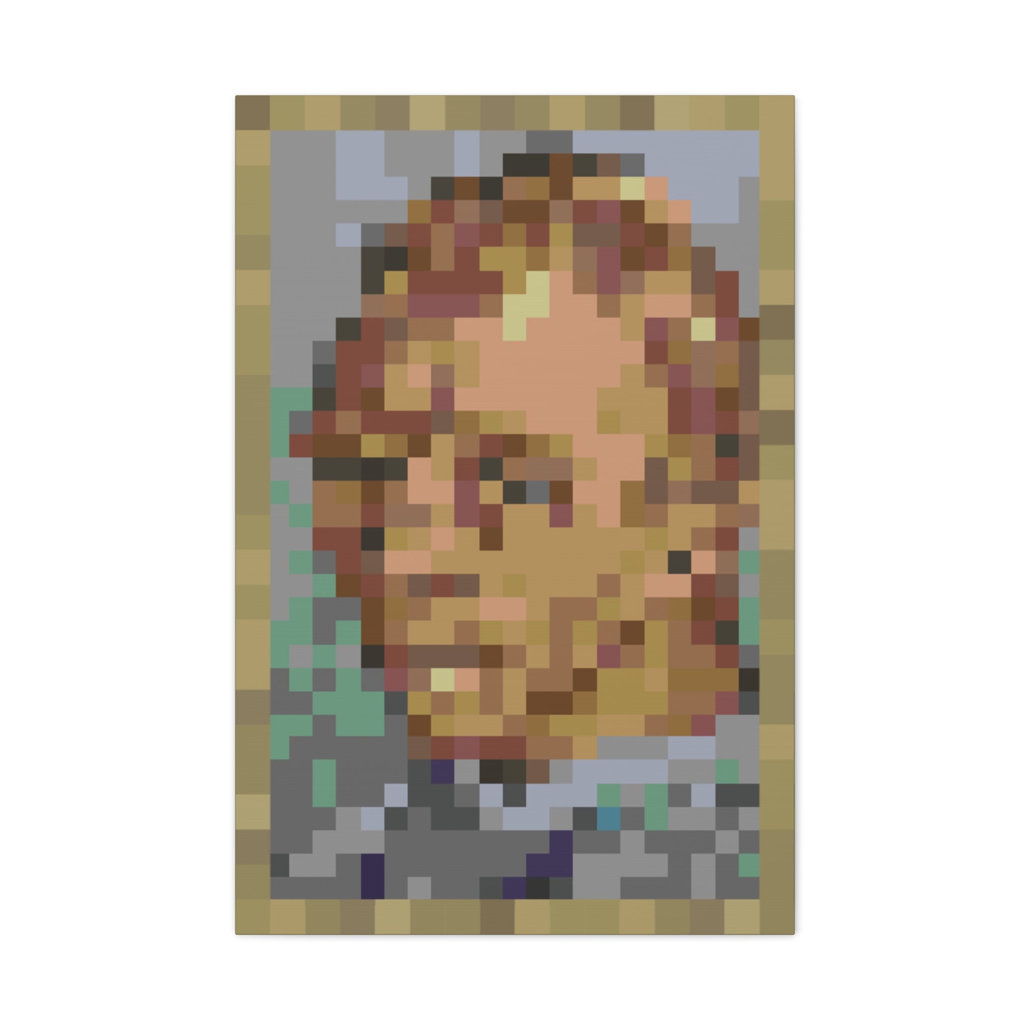 L'artiste Sans Barbe Pixel-Style Matte Canvas Print