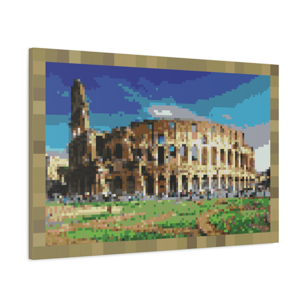 Colosseum Pixel-Style Matte Canvas Print