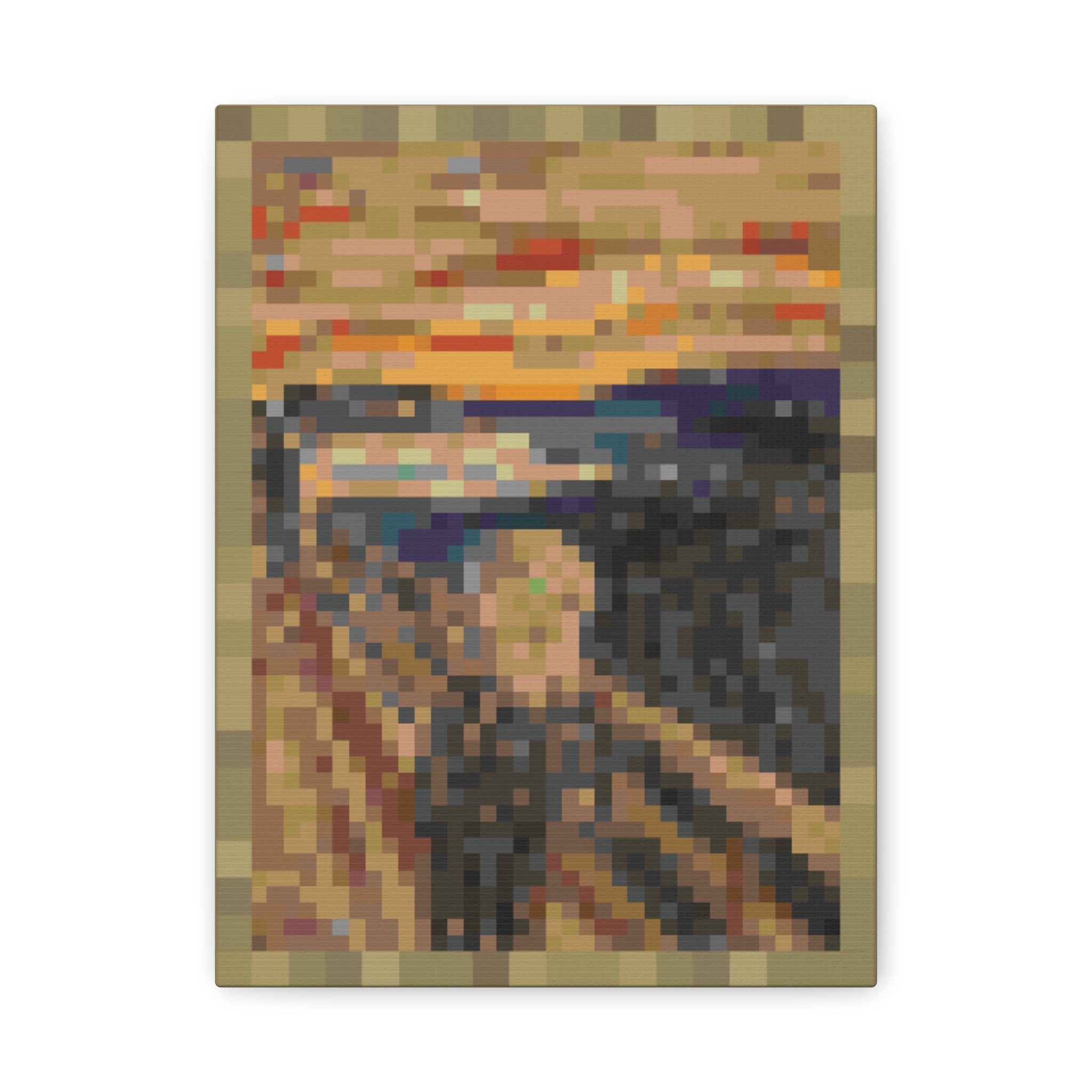 The Scream Pixel-Style Matte Canvas Print