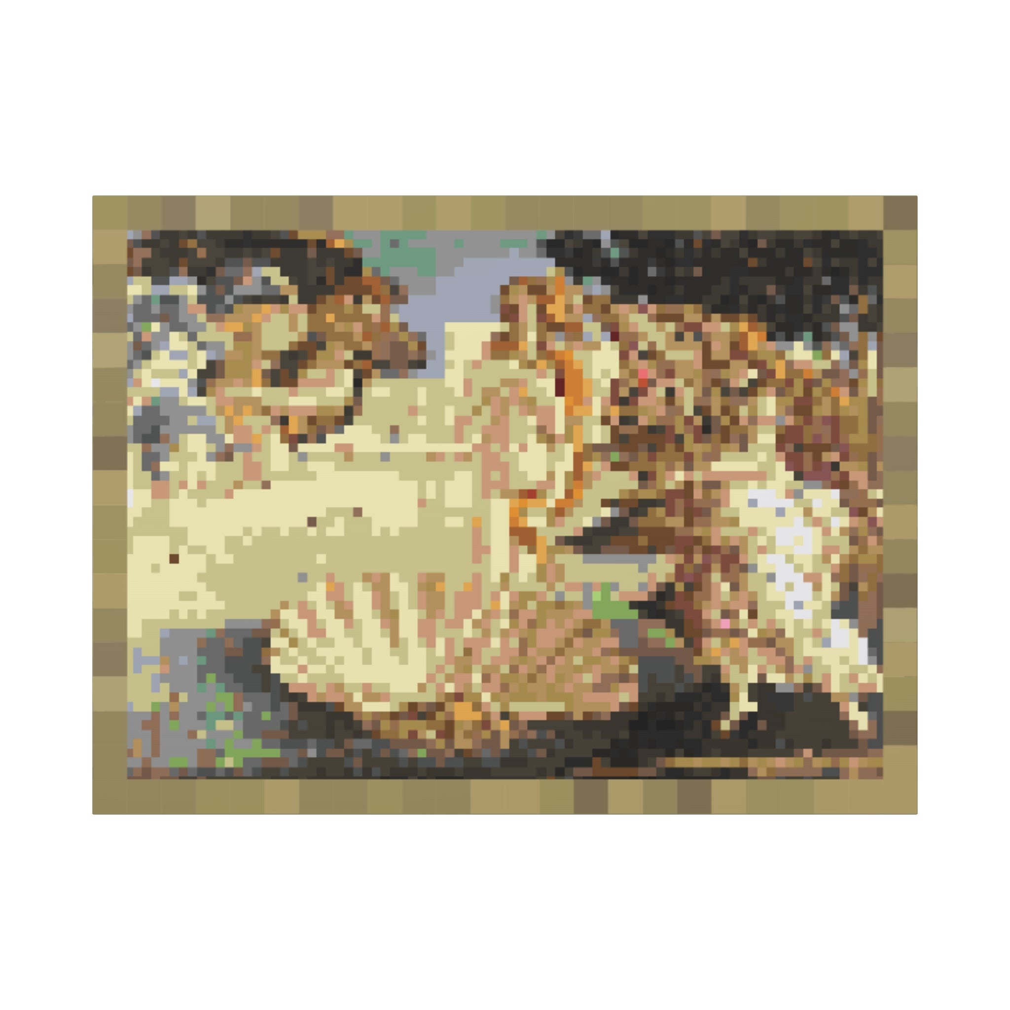 The Birth of Venus Pixel-Style Matte Canvas Print