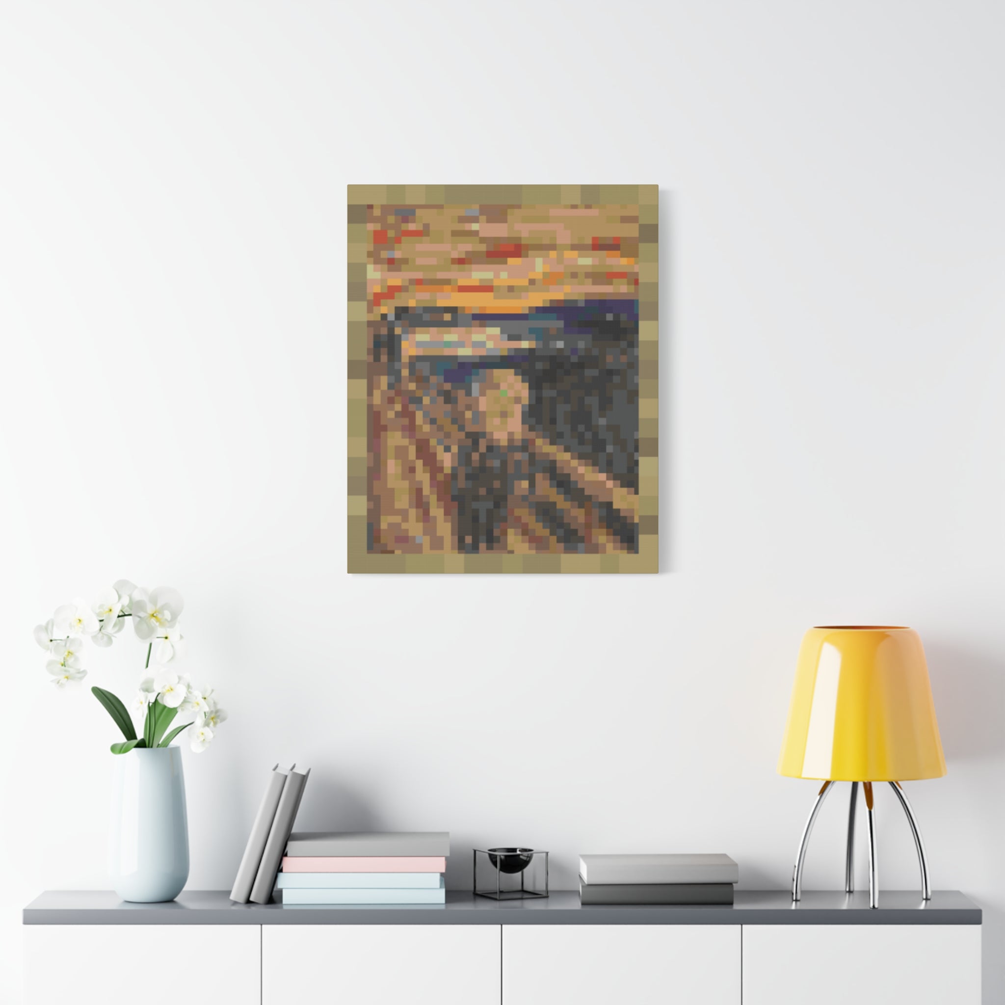 The Scream Pixel-Style Matte Canvas Print