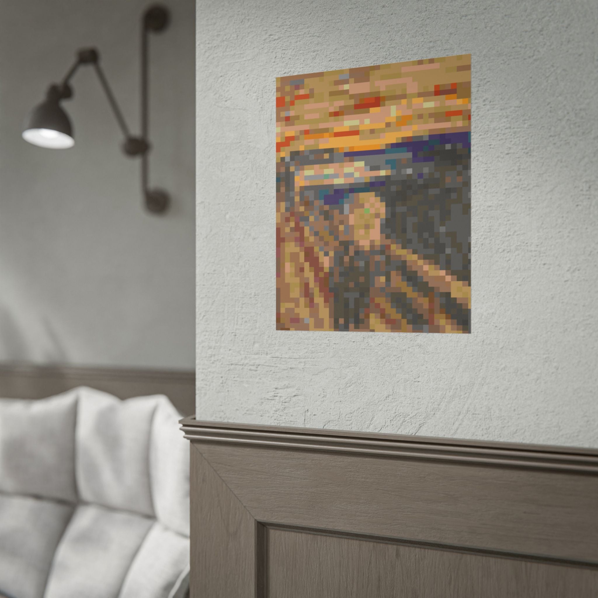 The Scream Pixel-Style Rolled Art Print