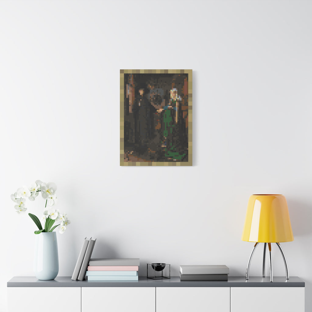 The Arnolfini Portrait Pixel-Style Matte Canvas Print