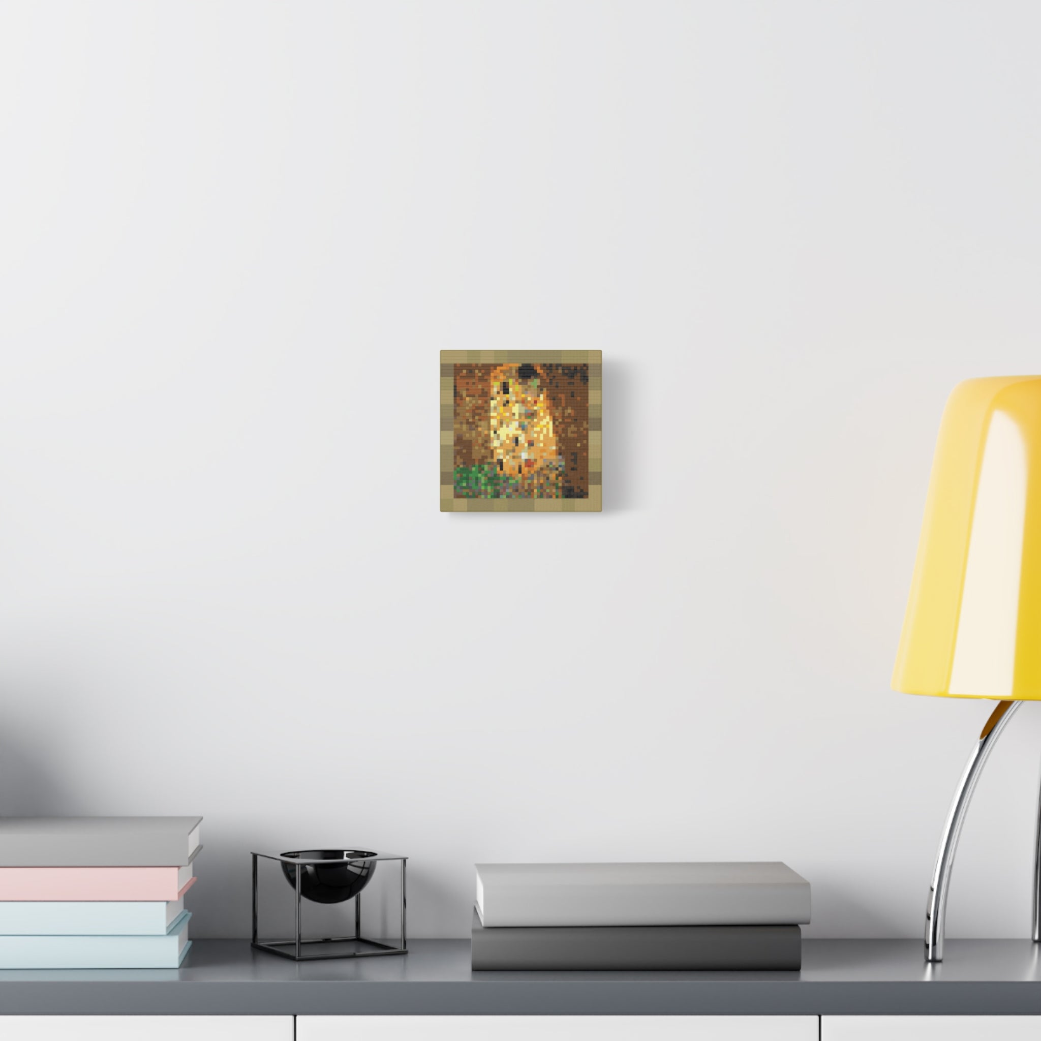 The Kiss Pixel-Style Matte Canvas Print