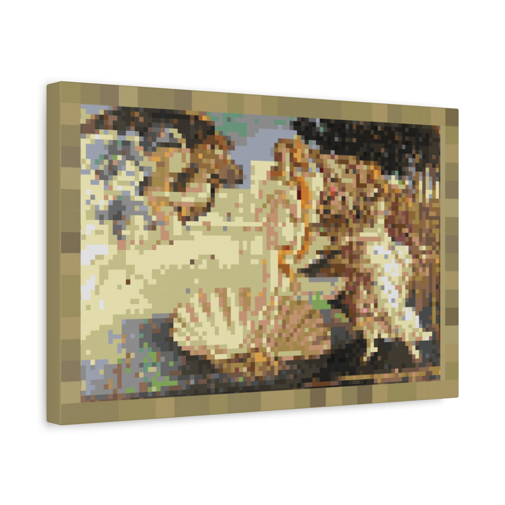 The Birth of Venus Pixel-Style Matte Canvas Print