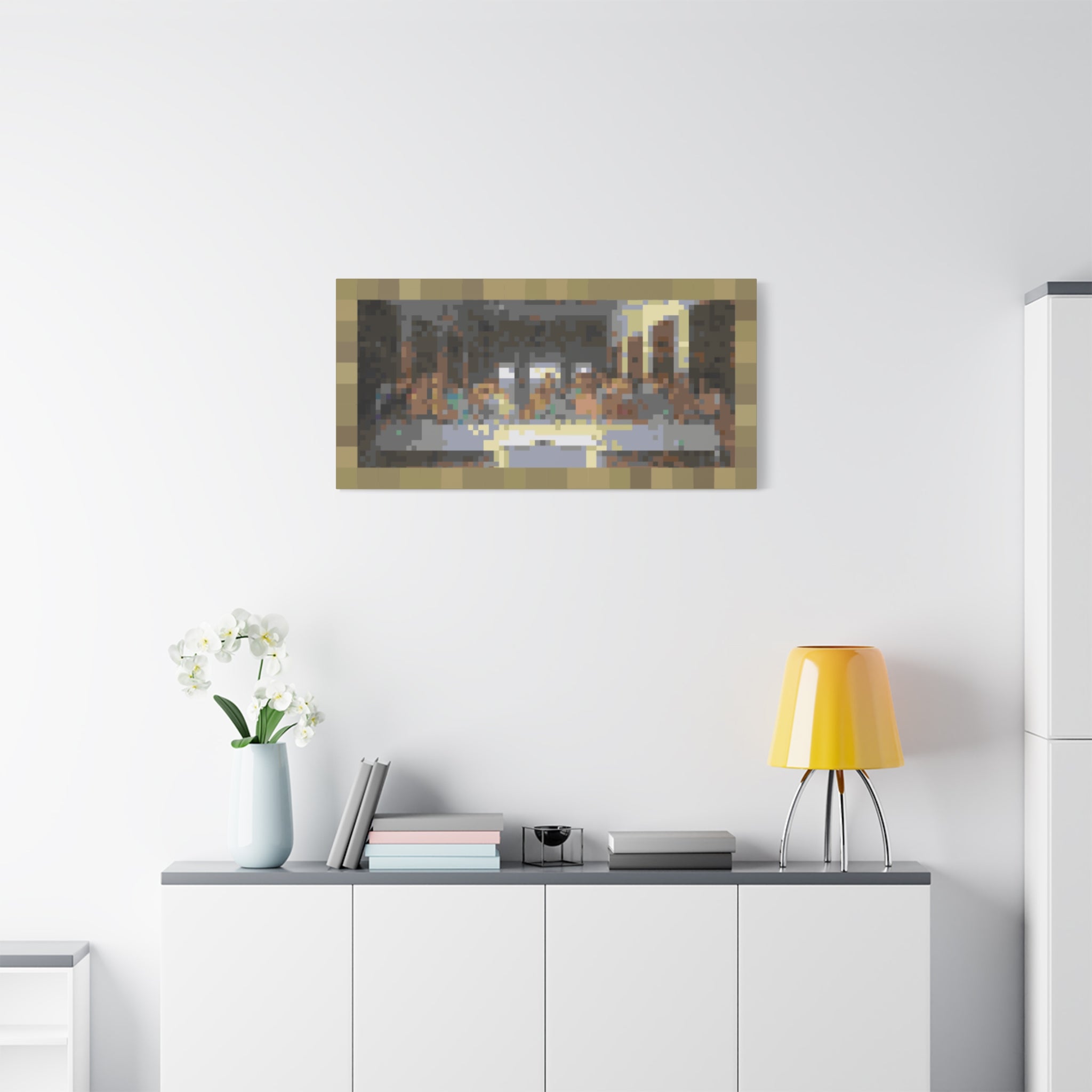 Last Supper Pixel-Style Matte Canvas Print