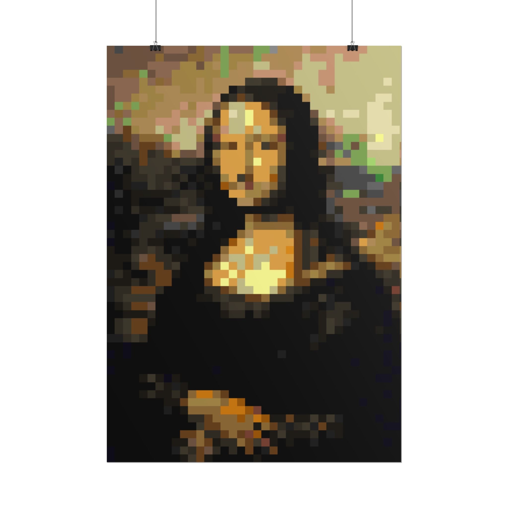 Mona Lisa Pixel-Style Rolled Art Print
