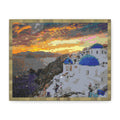 Santorini Sunset Pixel-Style Matte Canvas Print