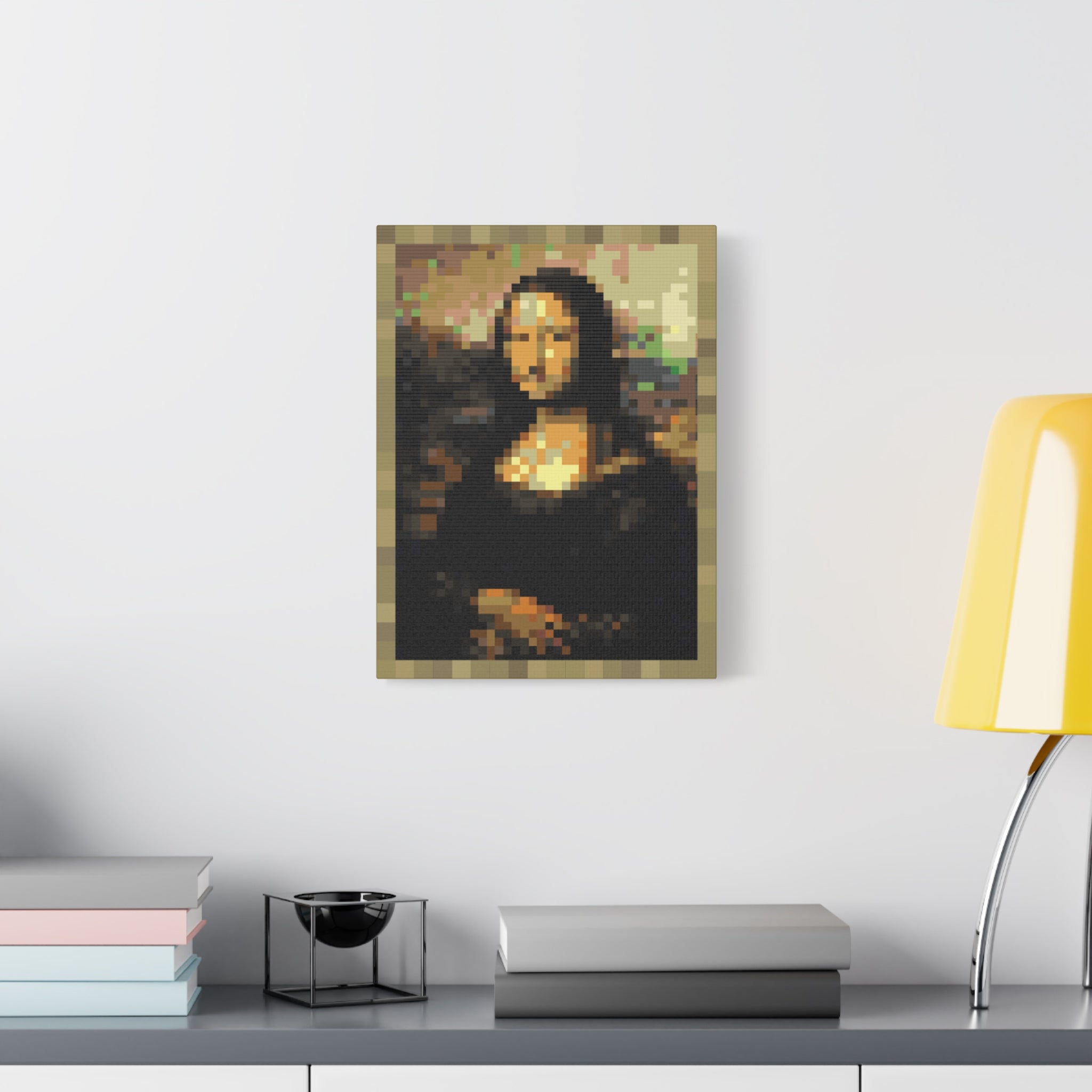Mona Lisa Pixel-Style Matte Canvas Print