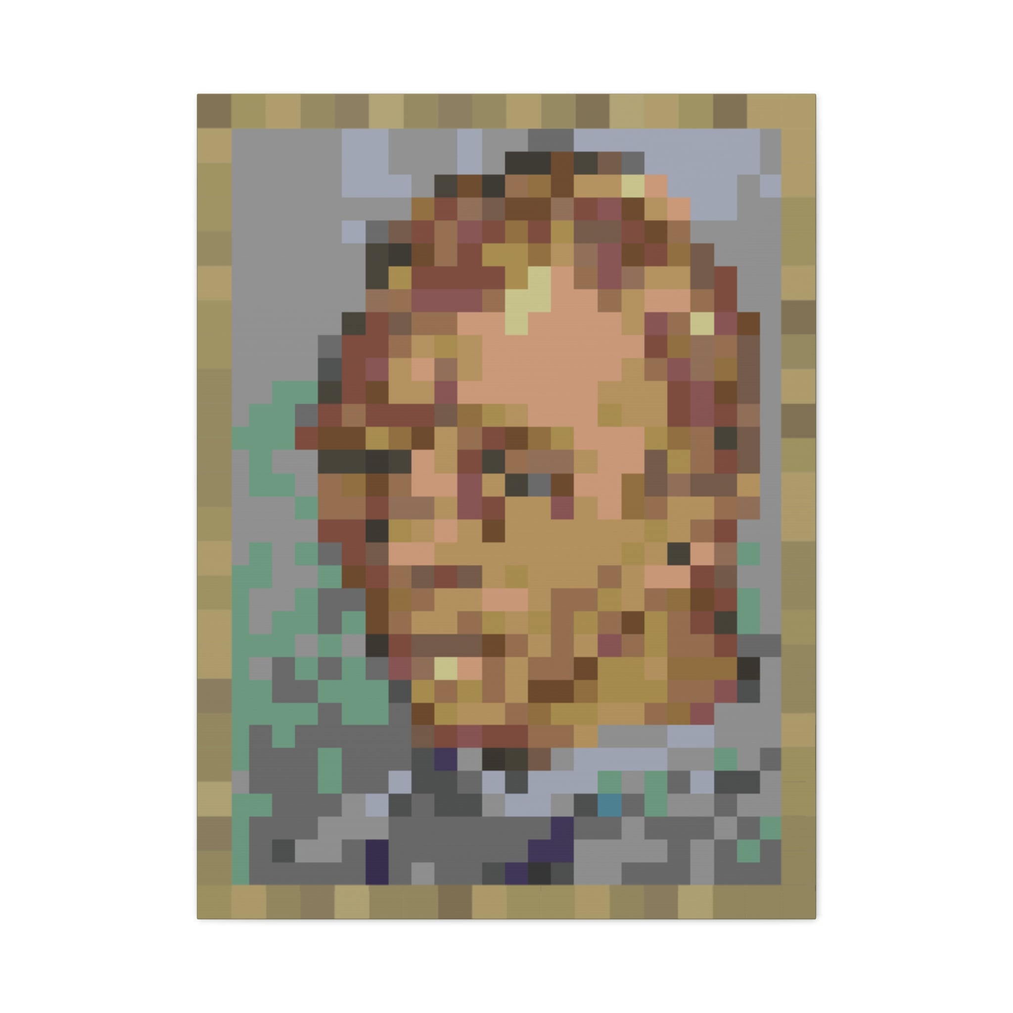 L'artiste Sans Barbe Pixel-Style Matte Canvas Print