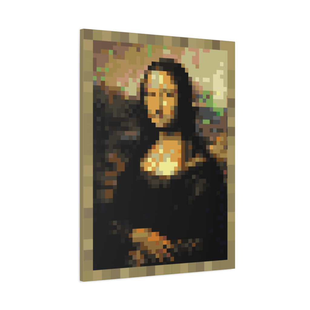 Mona Lisa Pixel-Style Matte Canvas Print