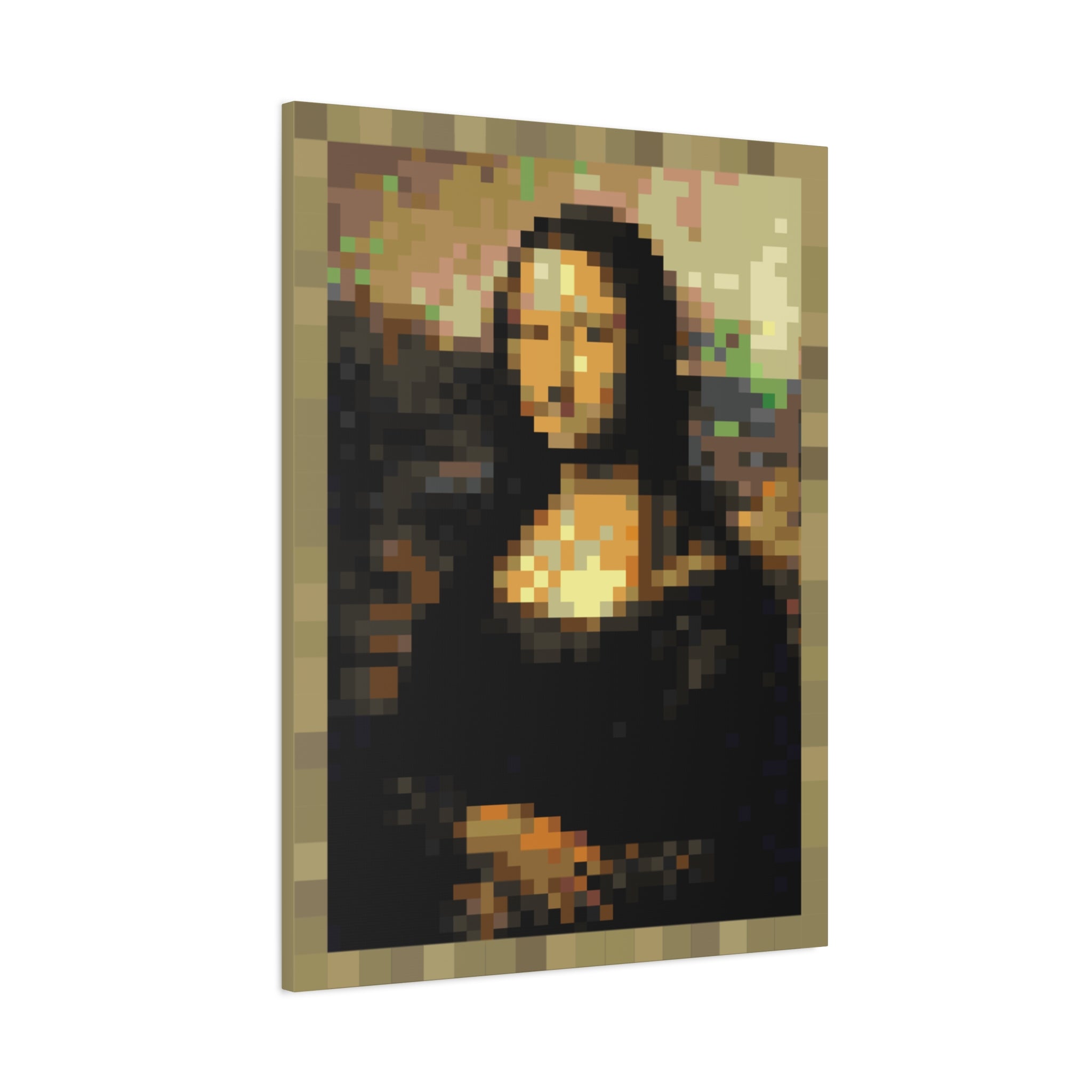Mona Lisa Pixel-Style Matte Canvas Print