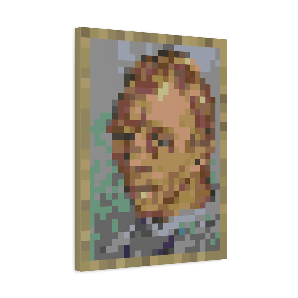 L'artiste Sans Barbe Pixel-Style Matte Canvas Print