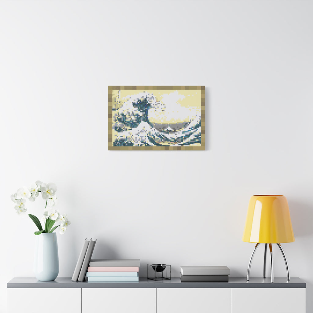 The Great Wave Pixel-Style Matte Canvas Print