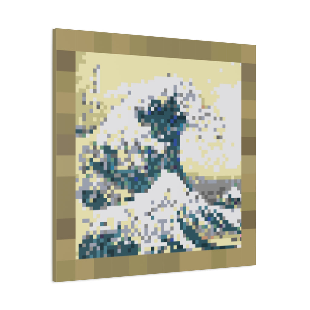 The Great Wave Pixel-Style Matte Canvas Print