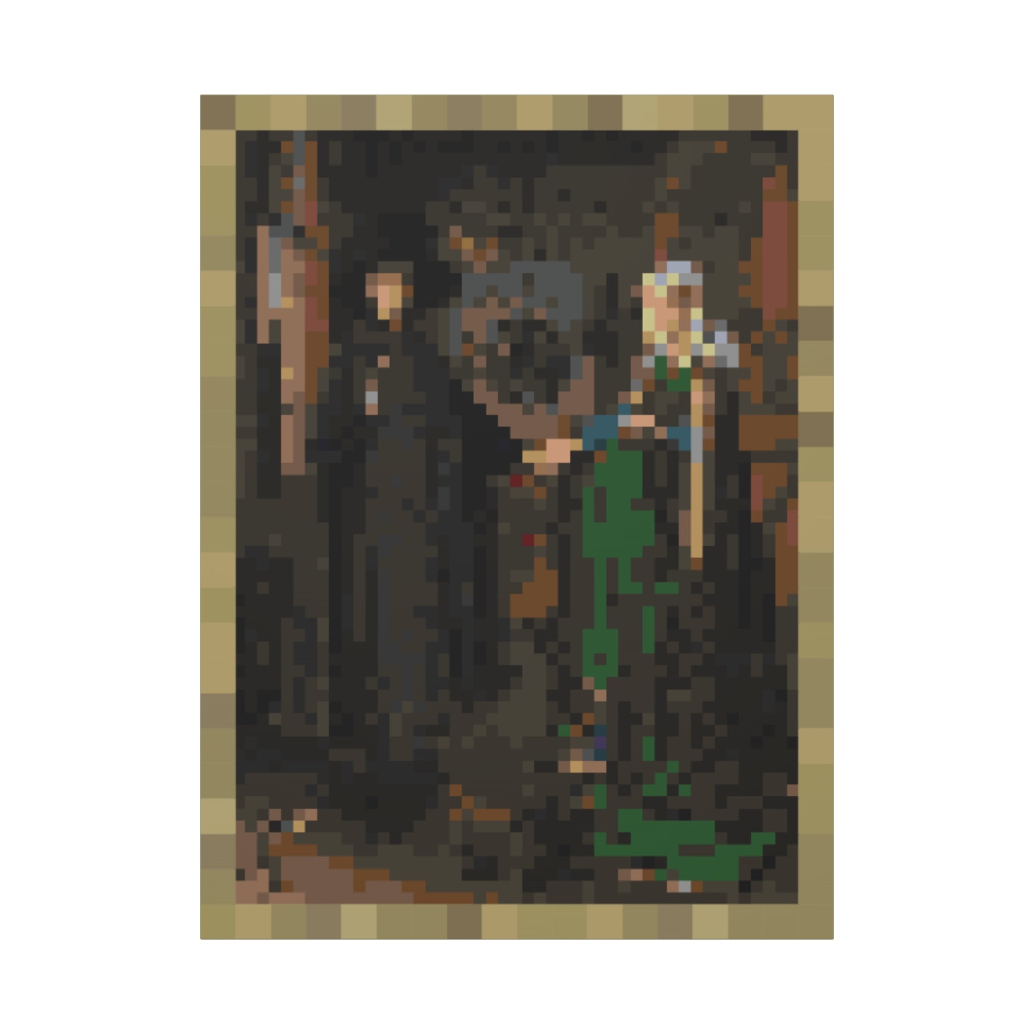 The Arnolfini Portrait Pixel-Style Matte Canvas Print