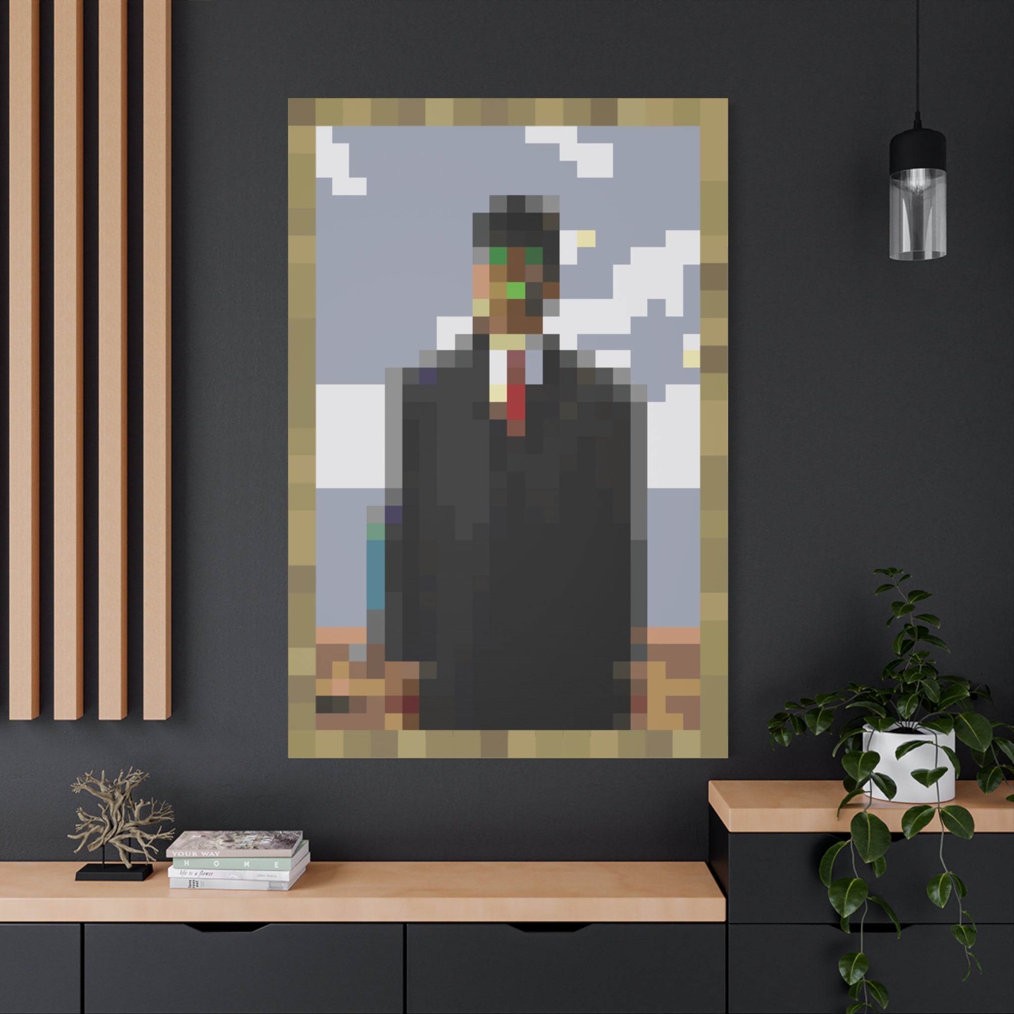 The Son of Man Pixel-Style Matte Canvas Print