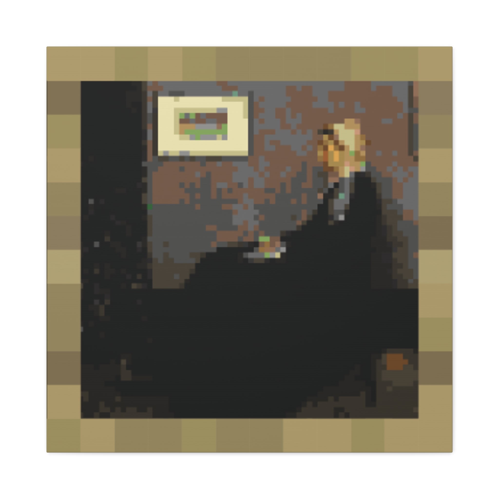 Whistler's Mother Pixel-Style Matte Canvas Print