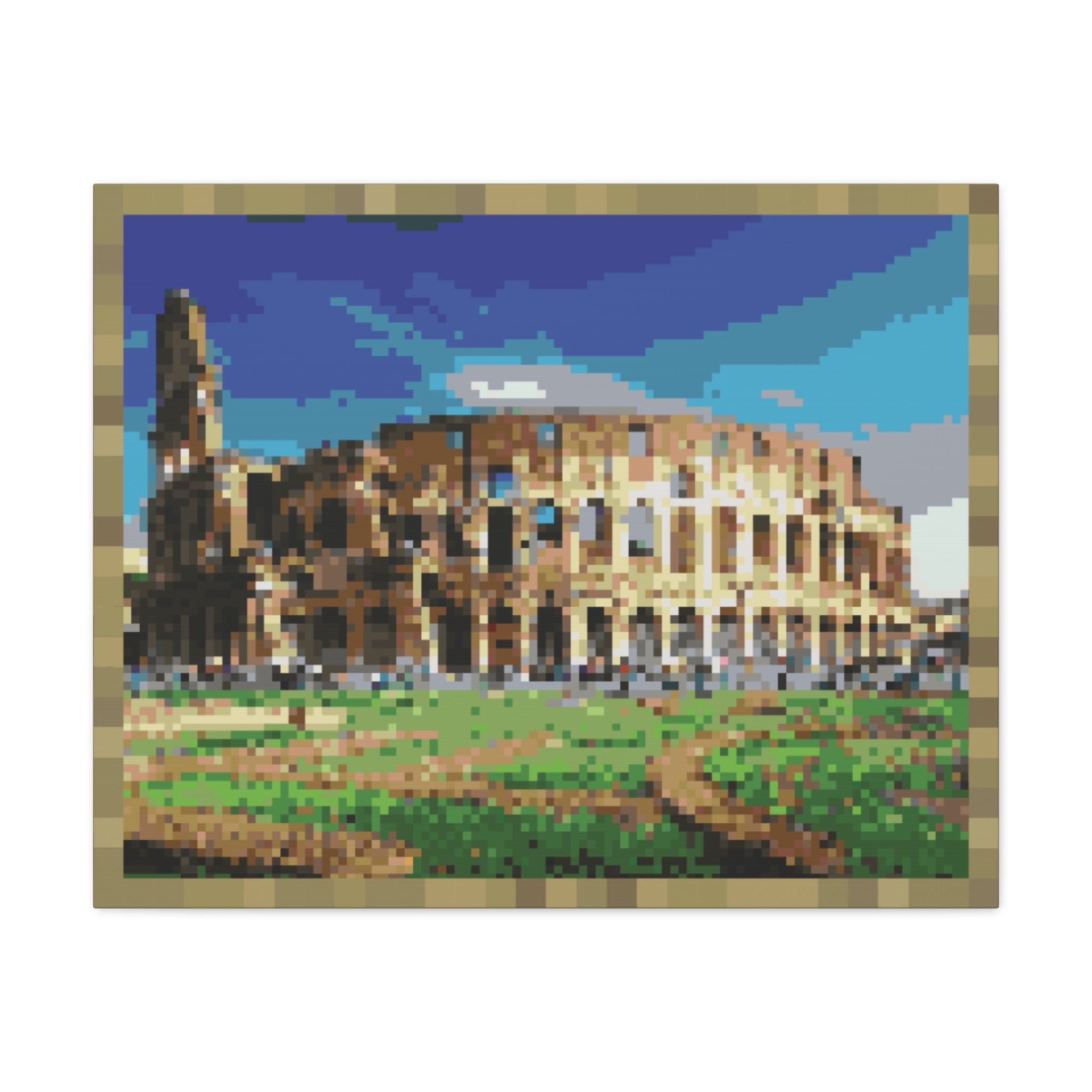 Colosseum Pixel-Style Matte Canvas Print
