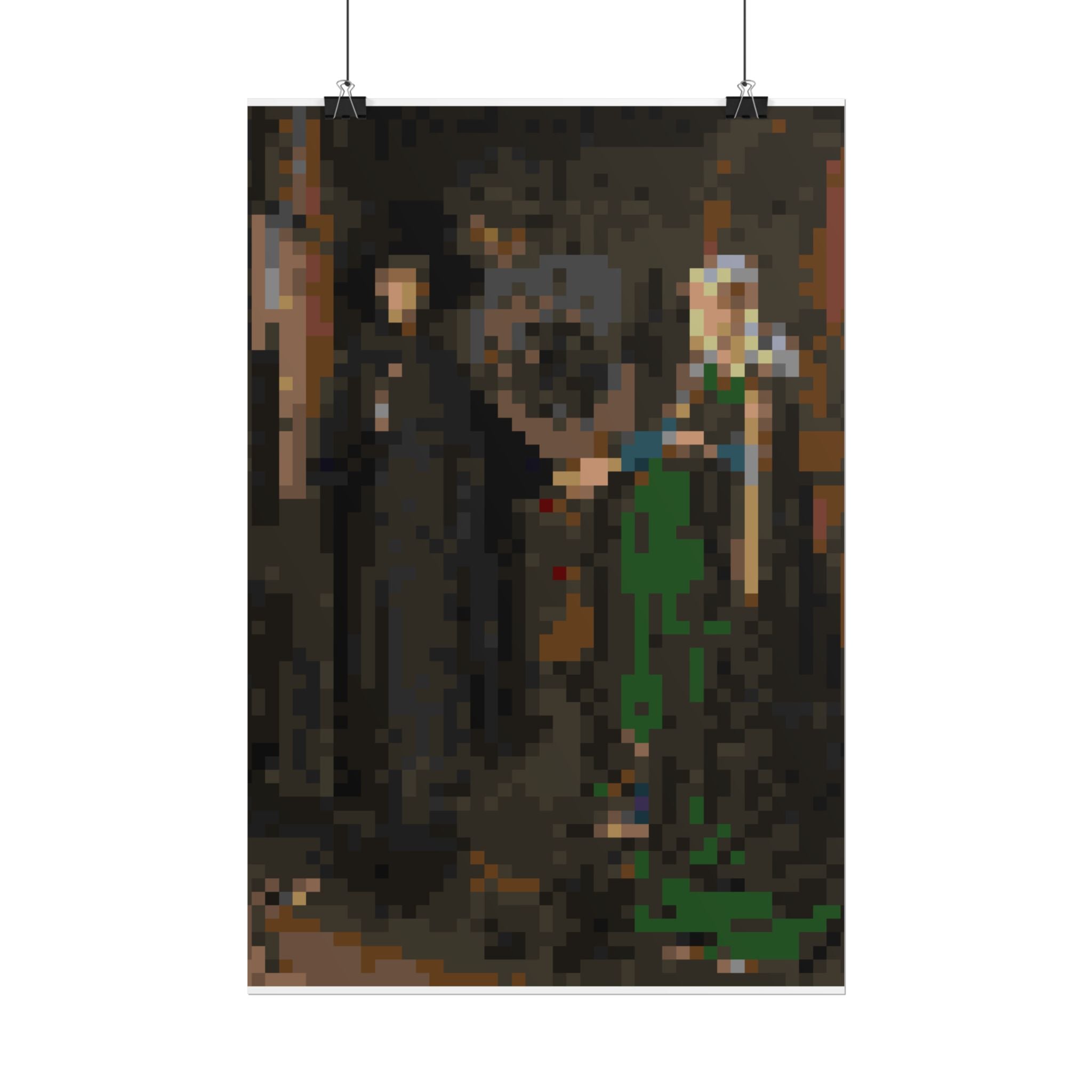 The Arnolfini Portrait Pixel-Style Rolled Art Print