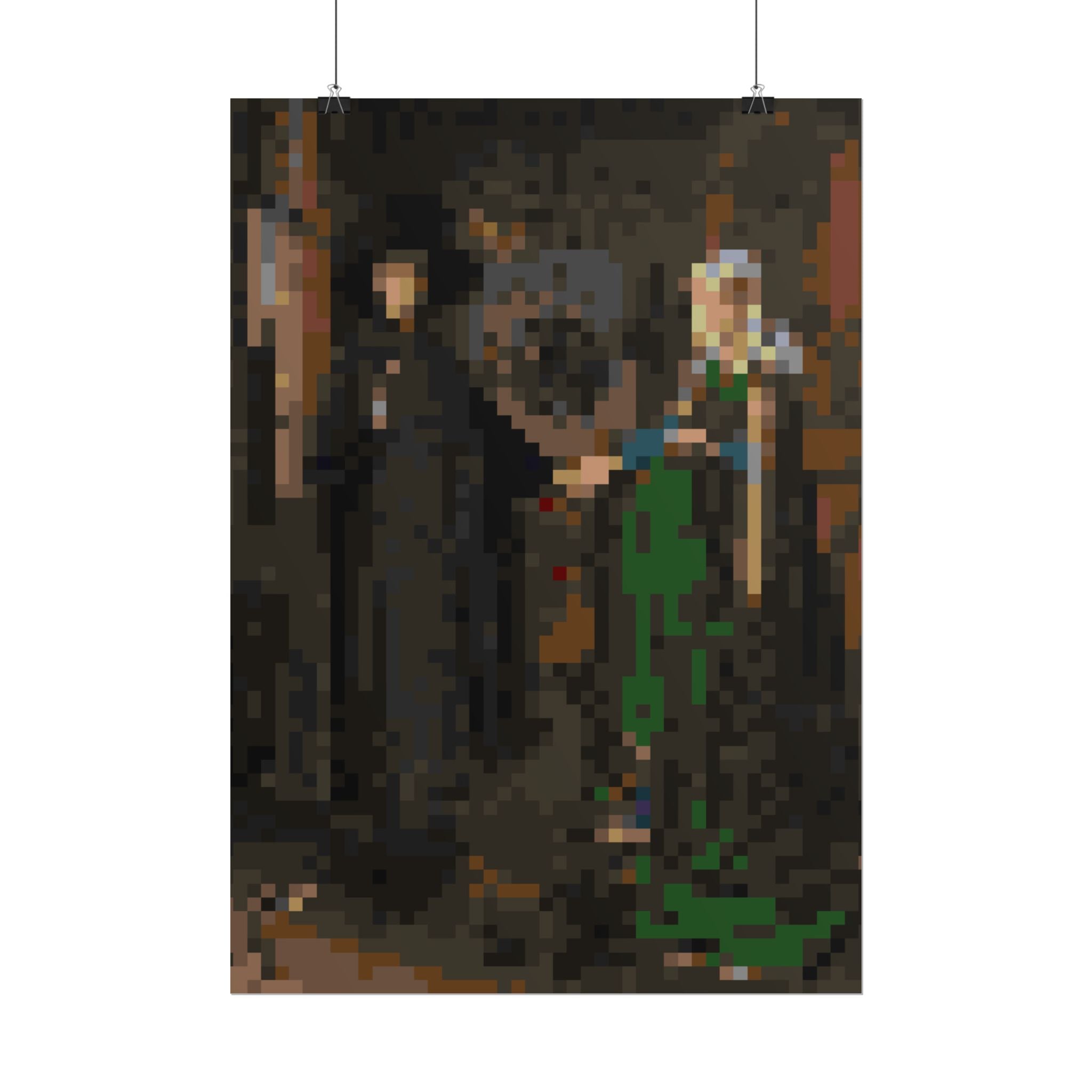 The Arnolfini Portrait Pixel-Style Rolled Art Print