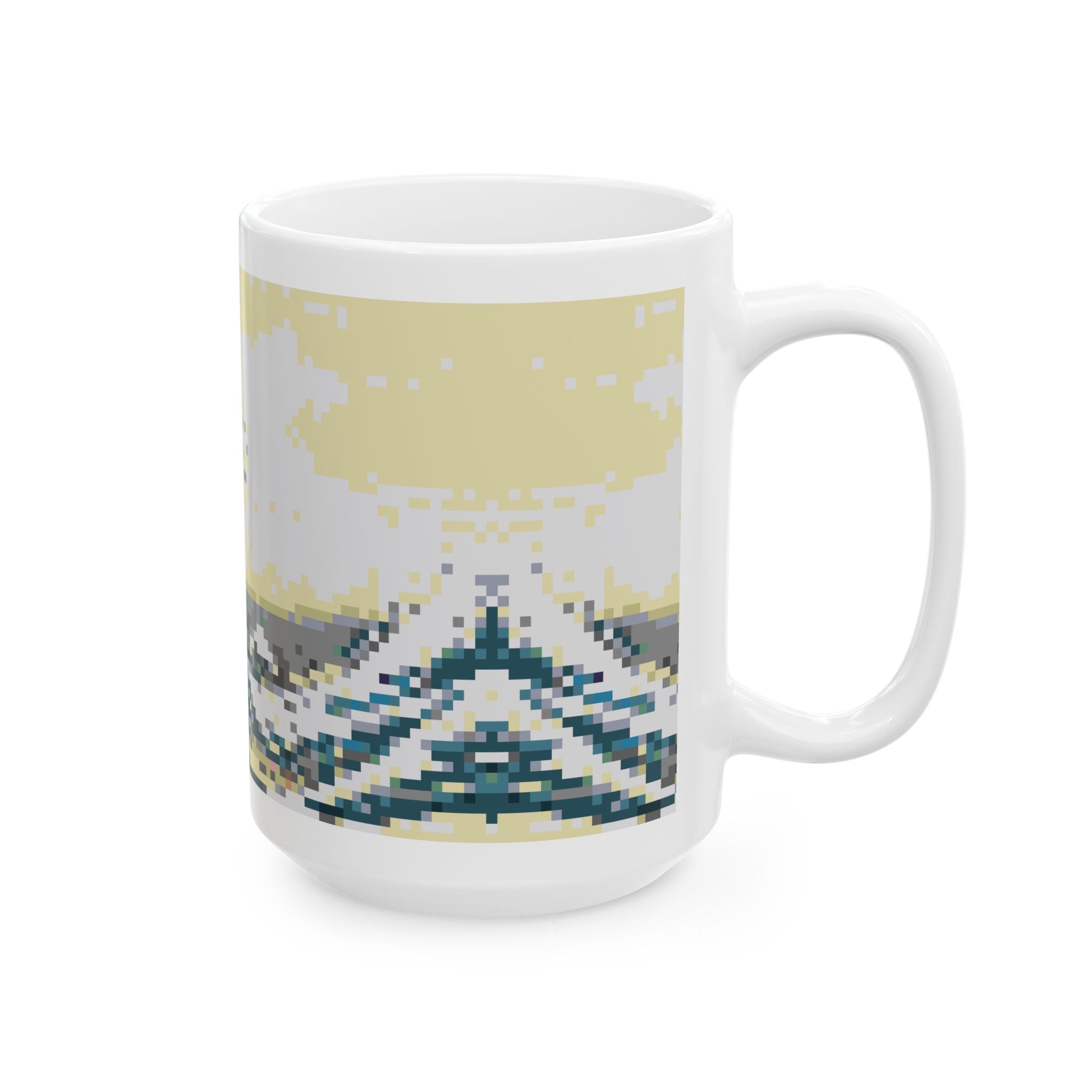 The Great Wave Pixel-Style Ceramic Mug (11oz/15oz)