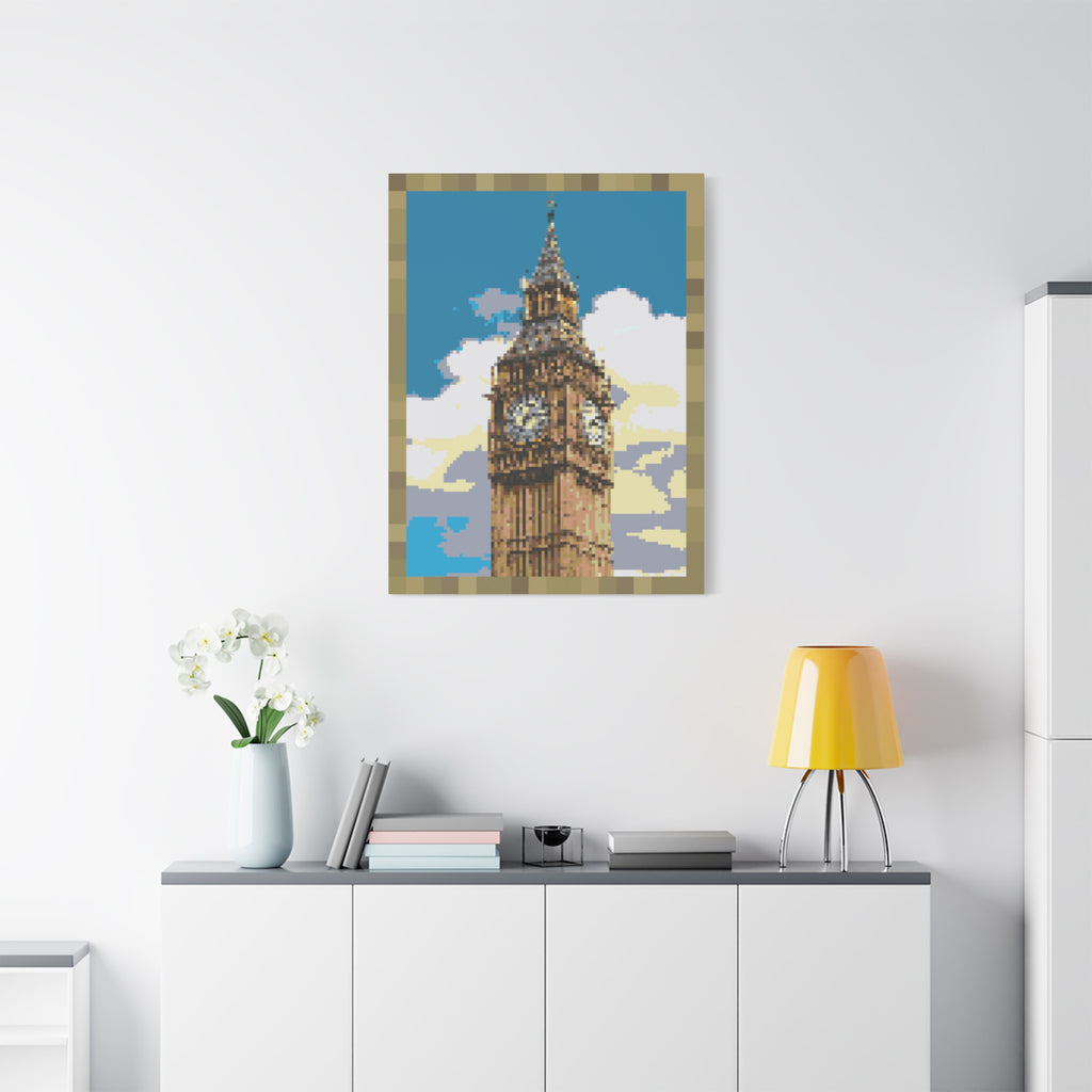 Big Ben Pixel-Style Matte Canvas Print