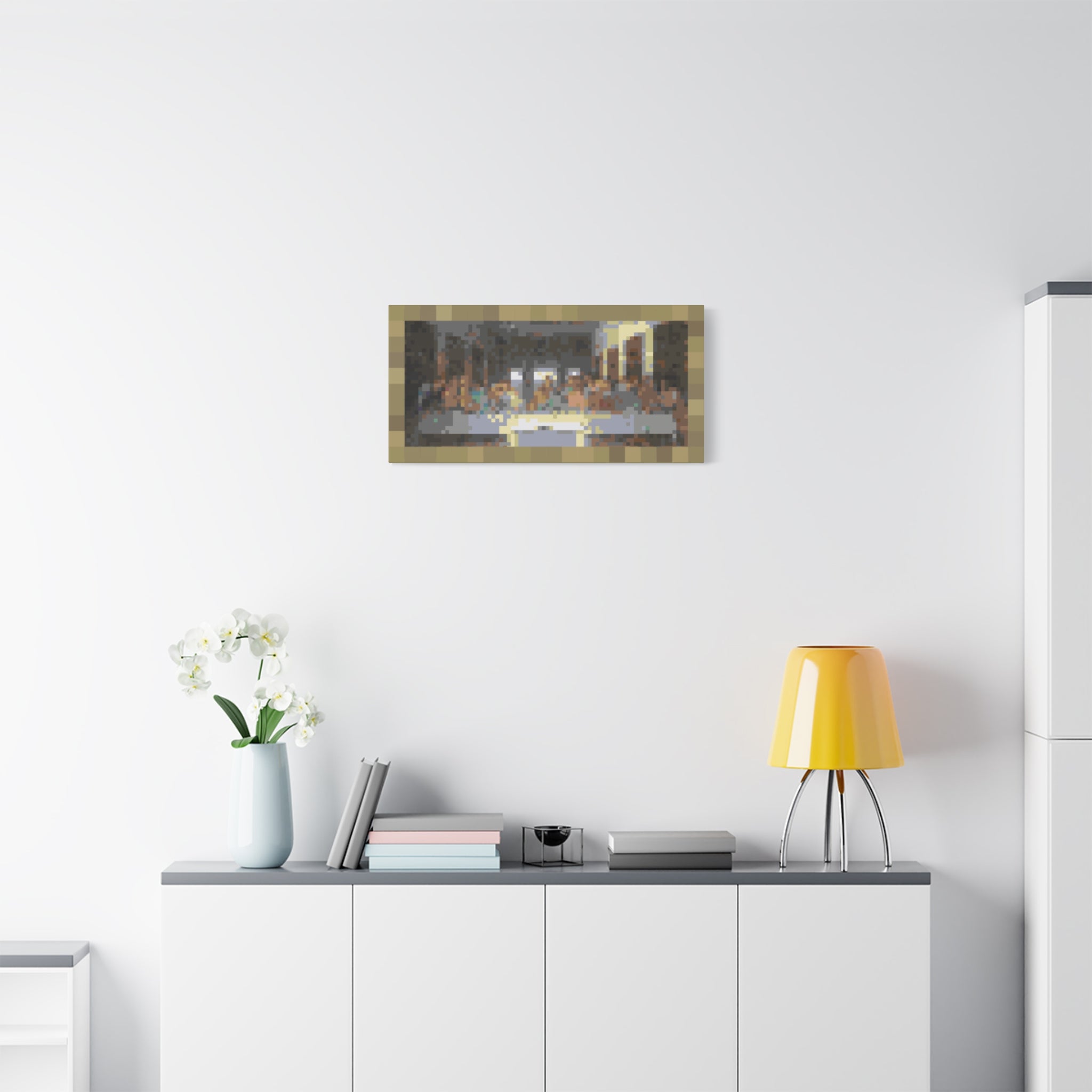 Last Supper Pixel-Style Matte Canvas Print
