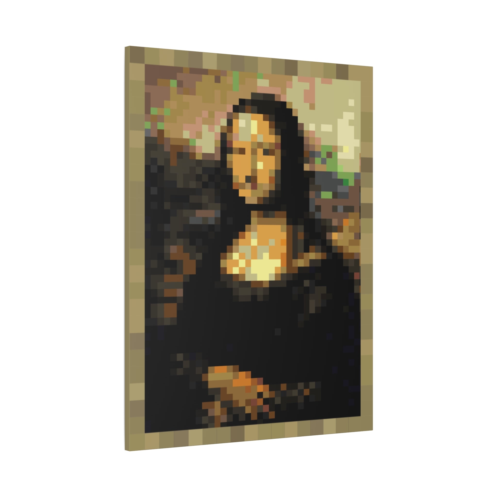 Mona Lisa Pixel-Style Matte Canvas Print