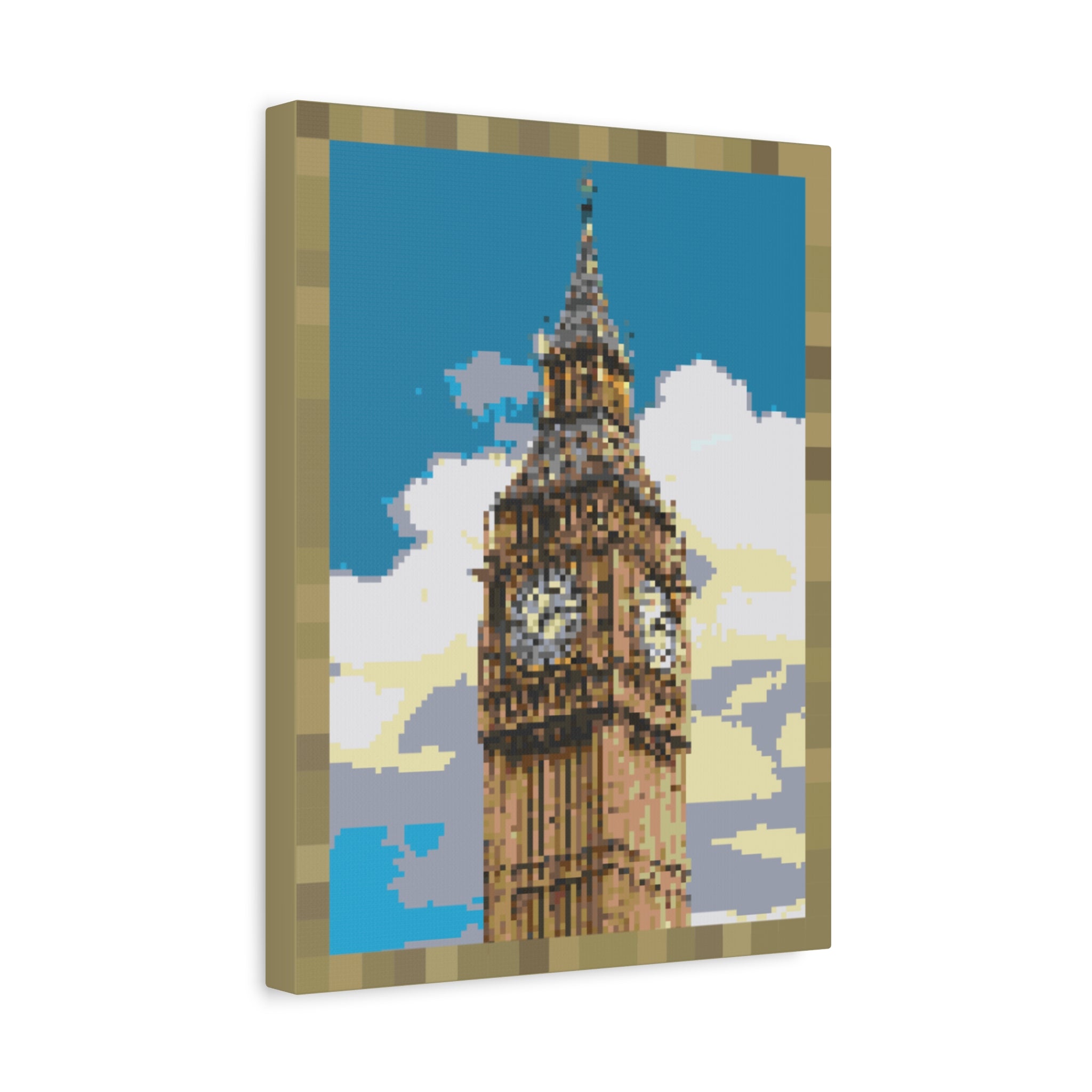 Big Ben Pixel-Style Matte Canvas Print