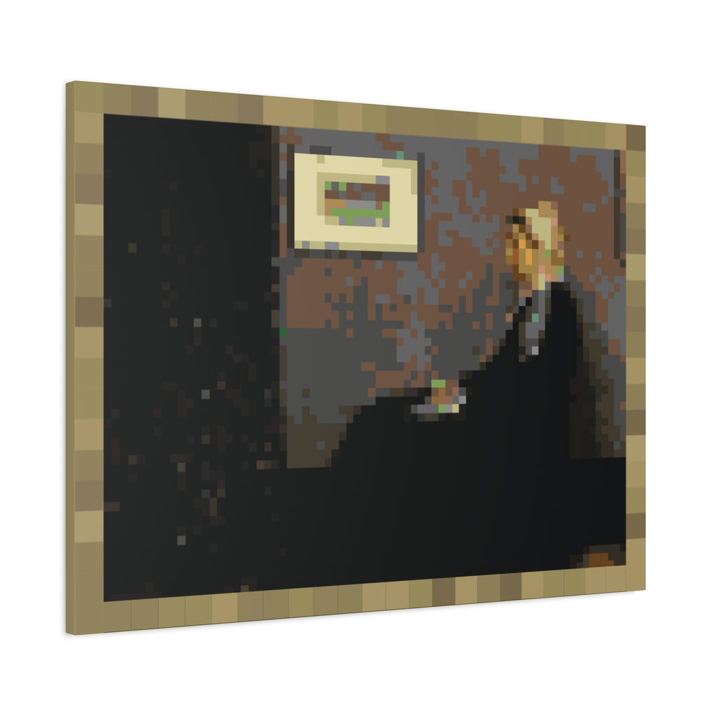 Whistler's Mother Pixel-Style Matte Canvas Print