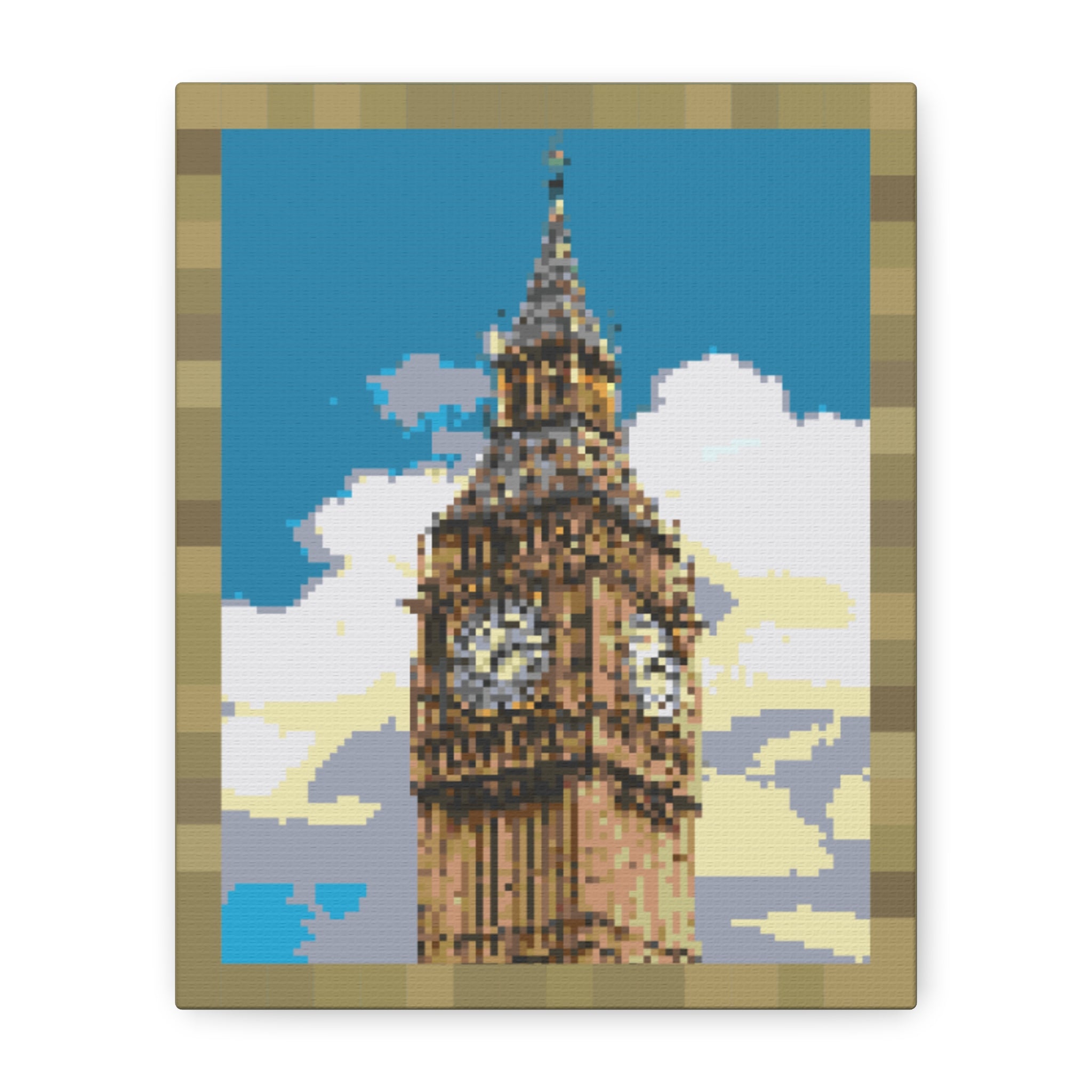Big Ben Pixel-Style Matte Canvas Print