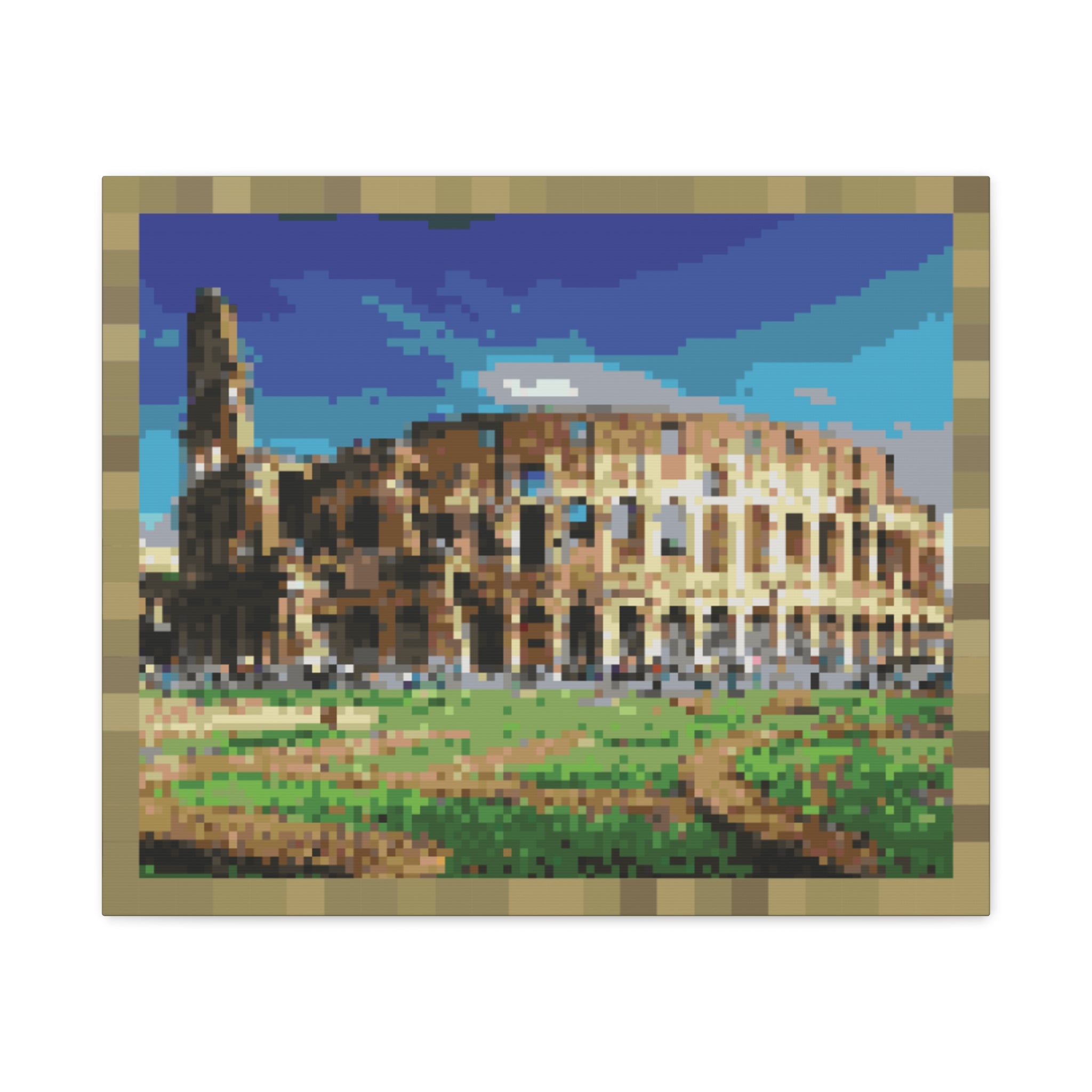 Colosseum Pixel-Style Matte Canvas Print