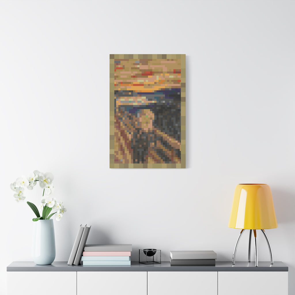 The Scream Pixel-Style Matte Canvas Print