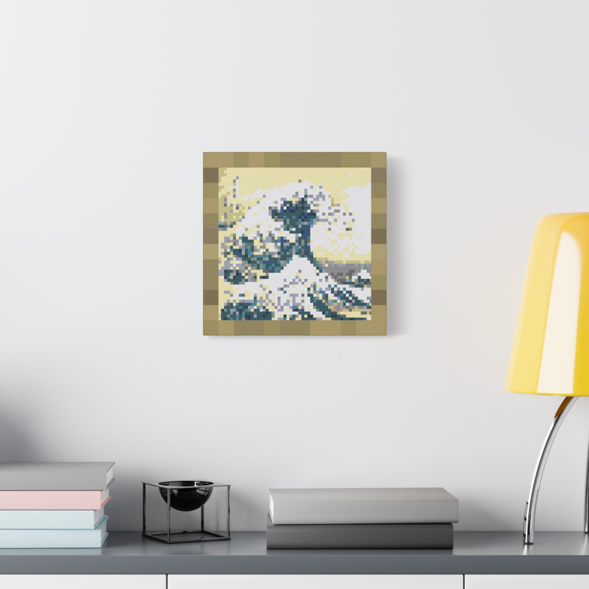 The Great Wave Pixel-Style Matte Canvas Print