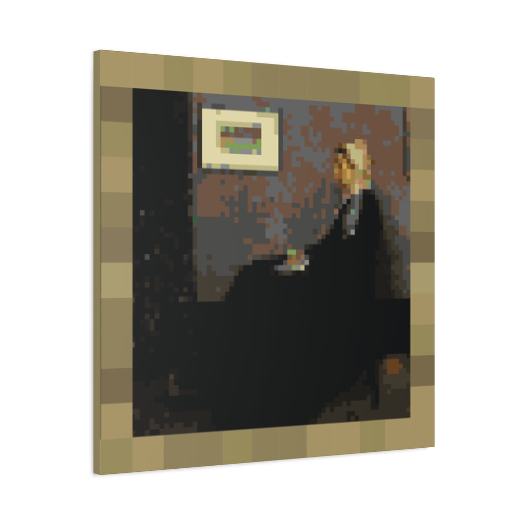 Whistler's Mother Pixel-Style Matte Canvas Print
