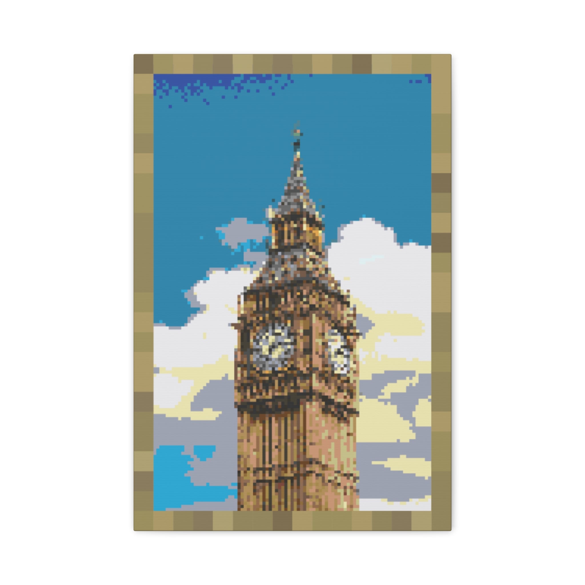 Big Ben Pixel-Style Matte Canvas Print