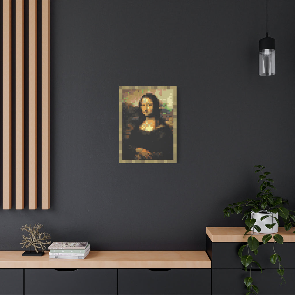 Mona Lisa Pixel-Style Matte Canvas Print