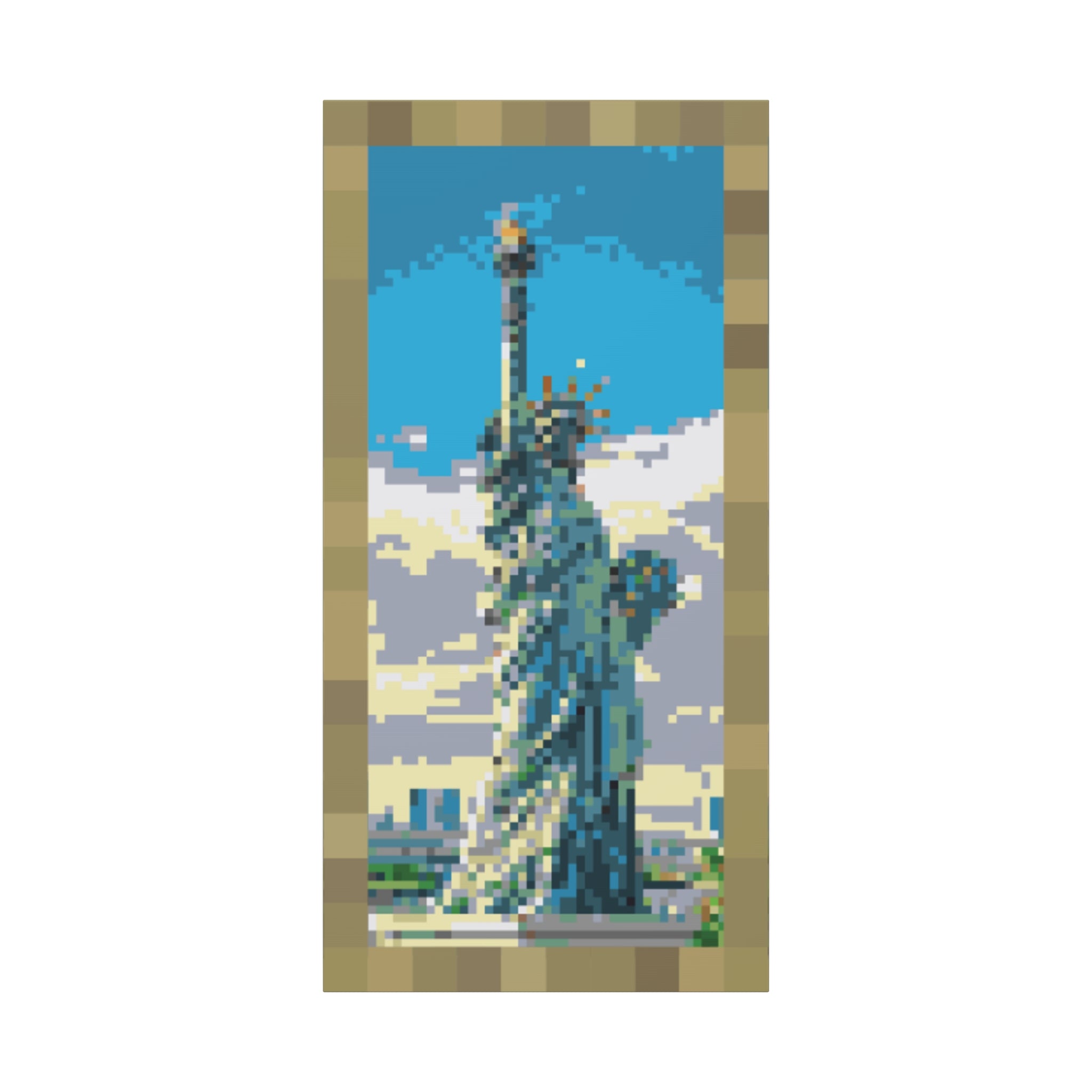 Statue of Liberty Pixel-Style Matte Canvas Print