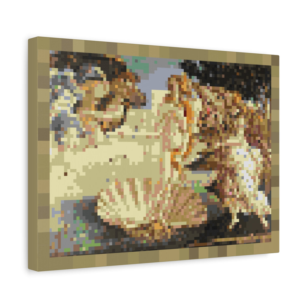 The Birth of Venus Pixel-Style Matte Canvas Print