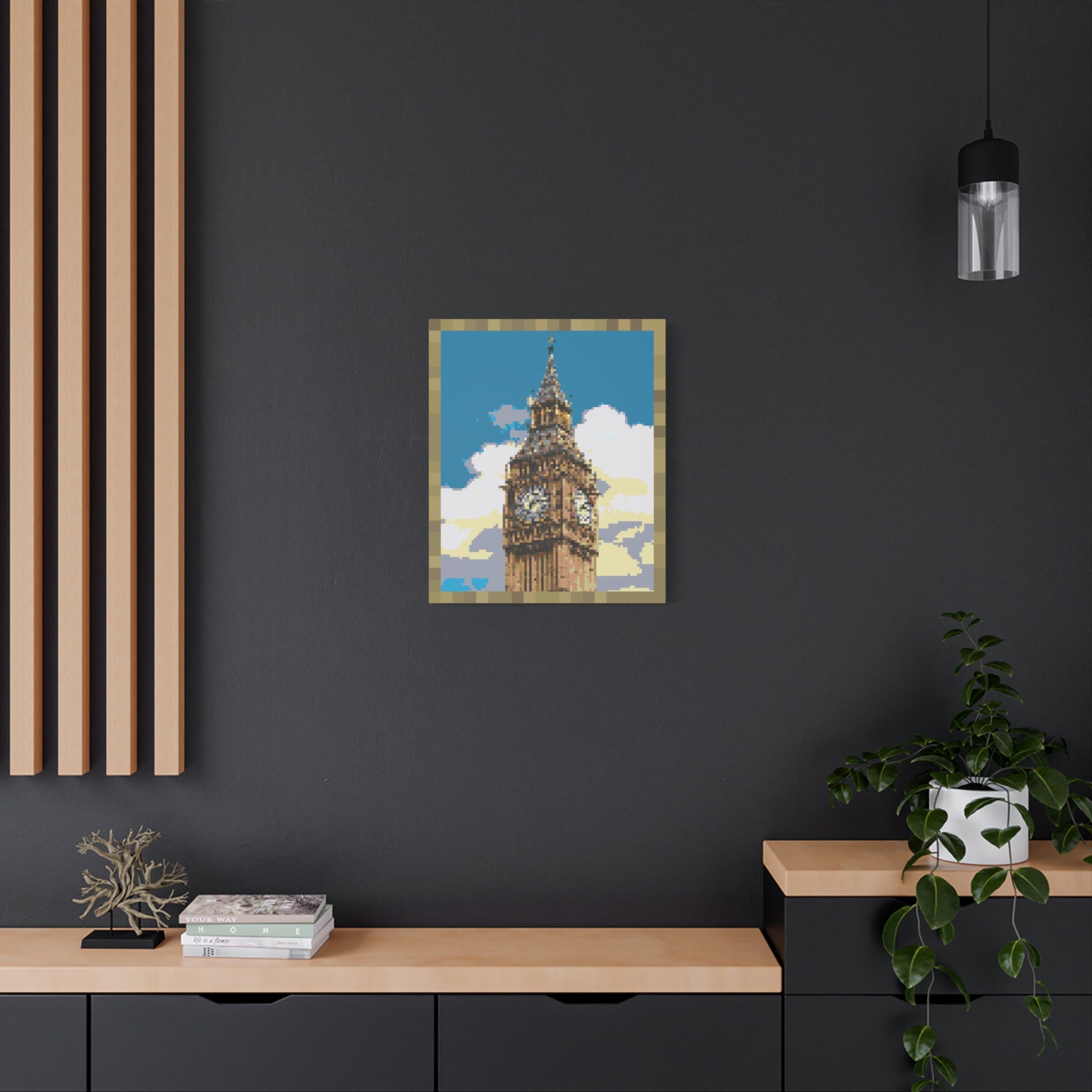 Big Ben Pixel-Style Matte Canvas Print